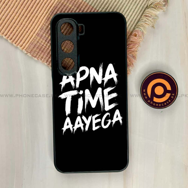Infinix Hot 60i - Apna Time Ayega - Premium Metal Printed soft Bumper shock Proof Case