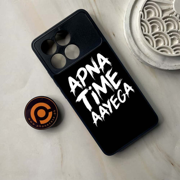 Xiaomi Poco F6 Pro - Apna Time Ayega - Premium Metal Printed soft Bumper shock Proof Case