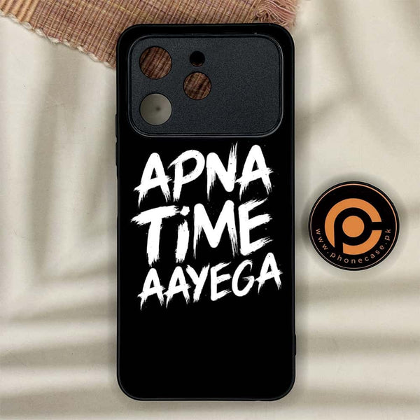 Tecno Spark 40 - Apna Time Ayega - Premium Metal Printed soft Bumper shock Proof Case