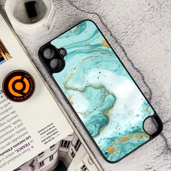 Nothing CMF Phone 1 - Aqua Blue Marble Design - Premium Metal Printed soft Bumper Shock Proof Case