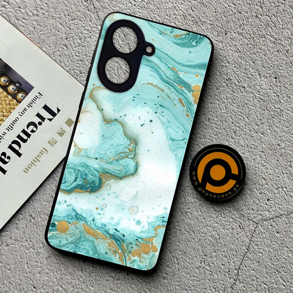 Xiaomi Redmi A5 - Aqua Blue Marble Design - Premium Printed Metal soft Bumper Shock Proof Case