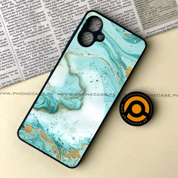Samsung Galaxy A06 - Aqua Blue Marble Design - Premium Metal Printed soft Bumper shock Proof Case