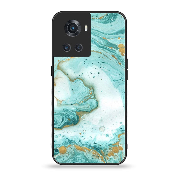 ONEPLUS ACE 5G - Aqua Blue Marble Design -  Premium Printed Metal soft Bumper shock Proof Case