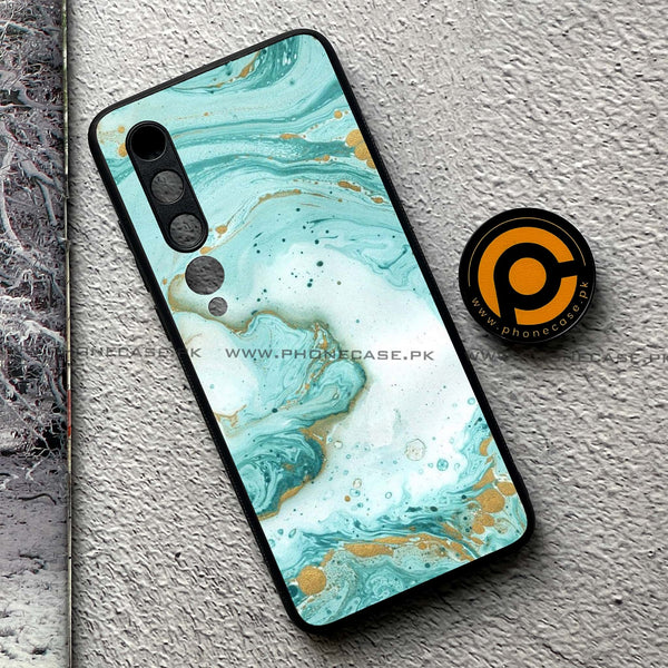 Xiaomi Mi 10 - Aqua Blue Marble Design - Premium Printed Metal soft Bumper shock Proof Case