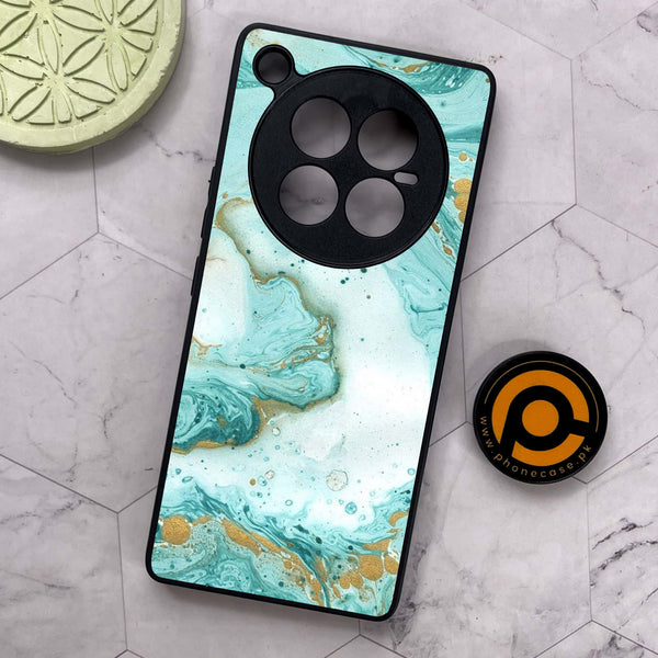 Infinix Zero 40 5G - Aqua Blue Marble Design - Premium Metal Printed soft Bumper shock Proof Case