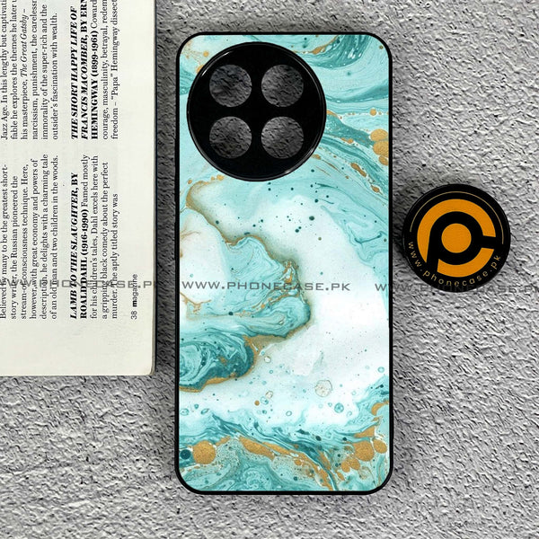 OnePlus Ace 5 - Aqua Blue Marble Design -  Premium Printed Metal soft Bumper shock Proof Case