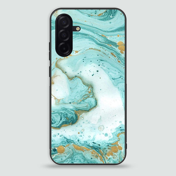 Samsung Galaxy A26 - Aqua Blue Marble Design - Premium Printed Glass soft Bumper Shock Proof Case