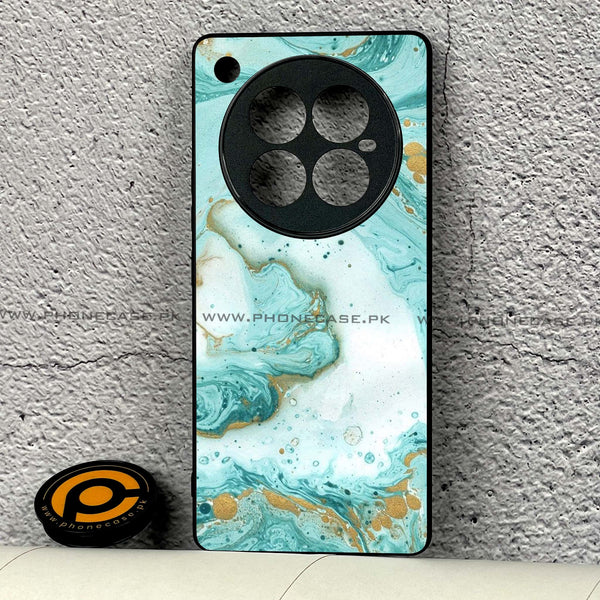 Infinix Zero 40  - Aqua Blue Marble Design - Premium Metal Printed soft Bumper shock Proof Case CS-43967