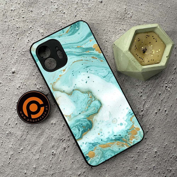 Nothing Phone 2 - Aqua Blue Marble Design - Premium Metal Printed soft Bumper shock Proof Case