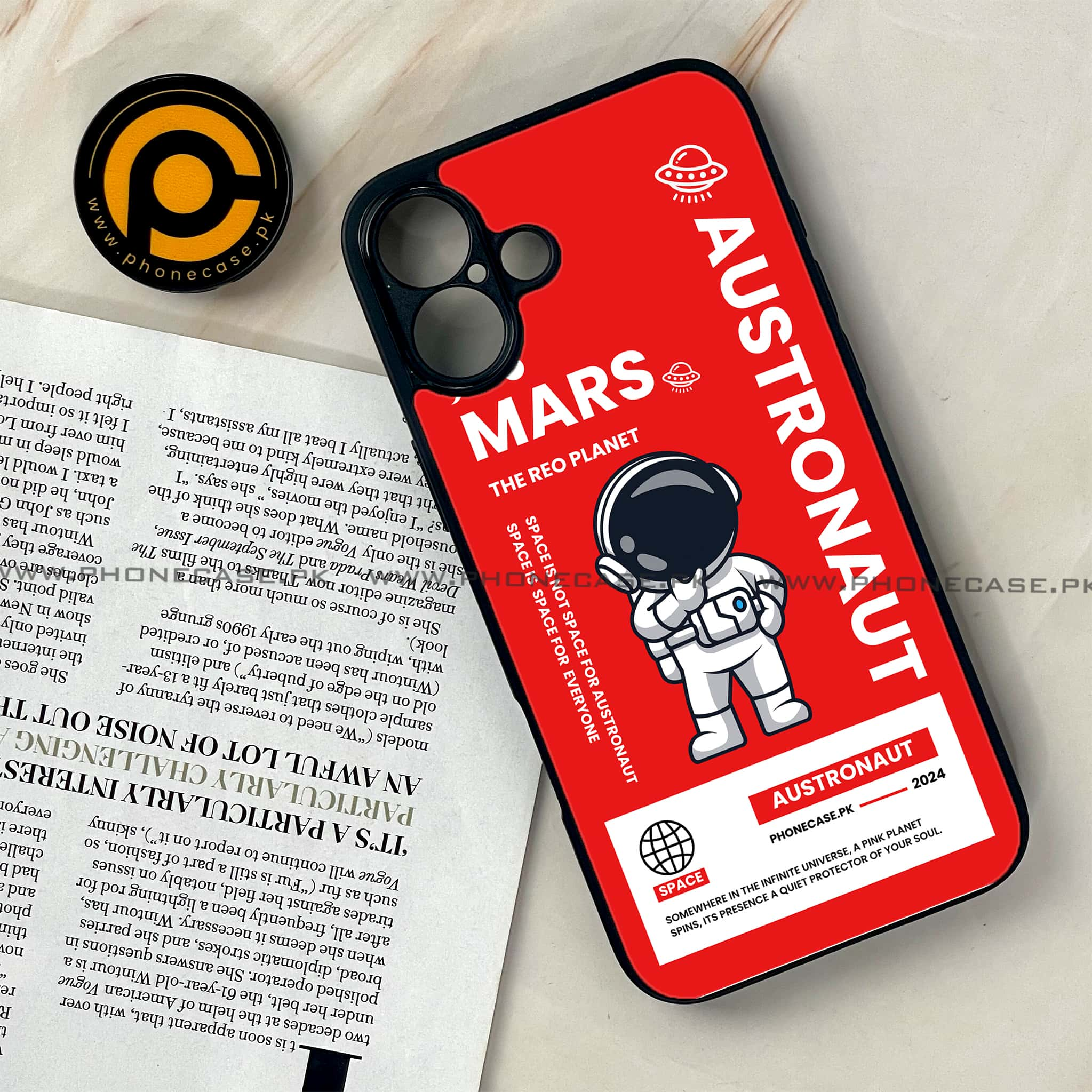 iPhone 16 Plus - Astronaut Series - Premium Printed Glass soft Bumper shock Proof Case