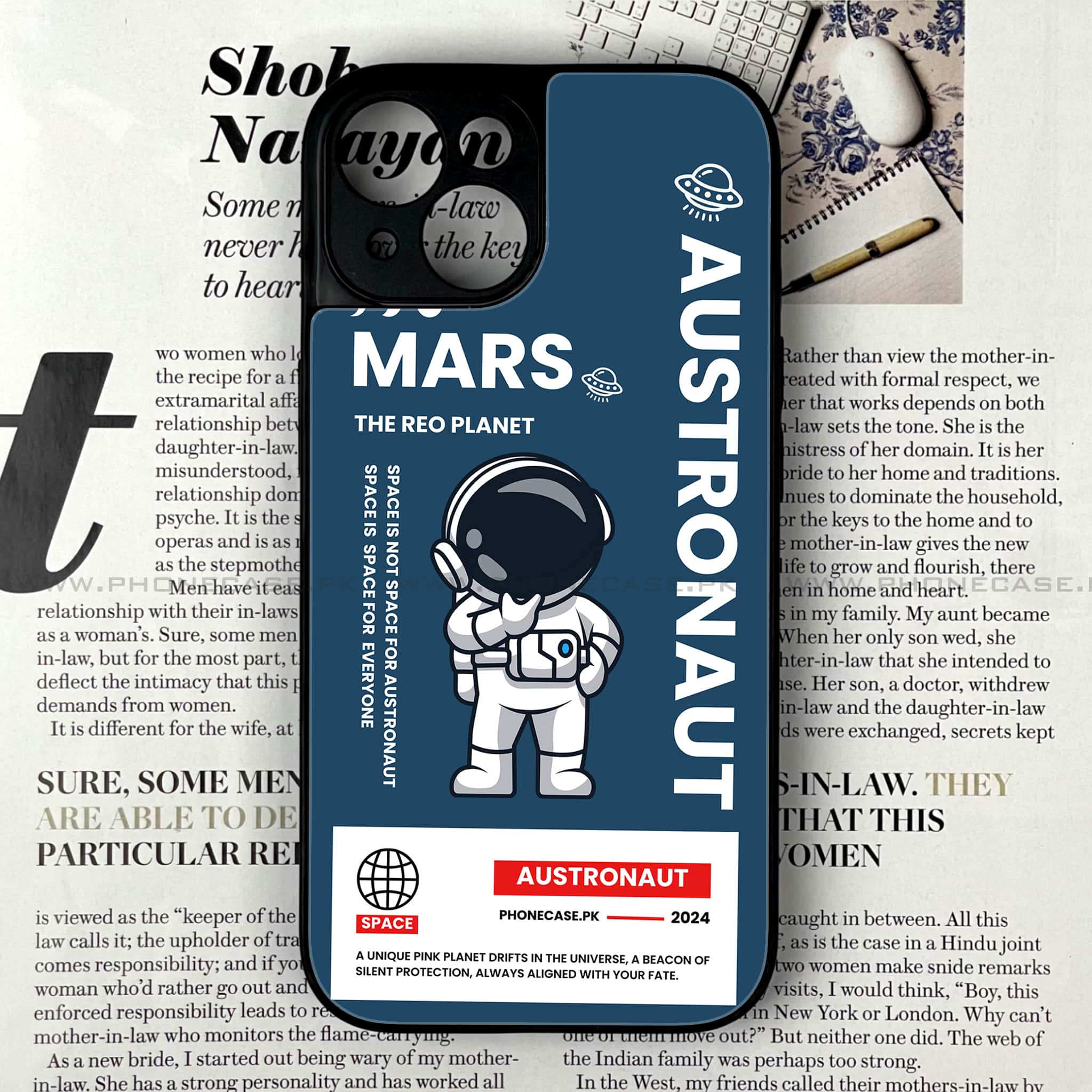 iPhone 15 - Astronaut Series - Premium Printed Glass soft Bumper shock Proof Case