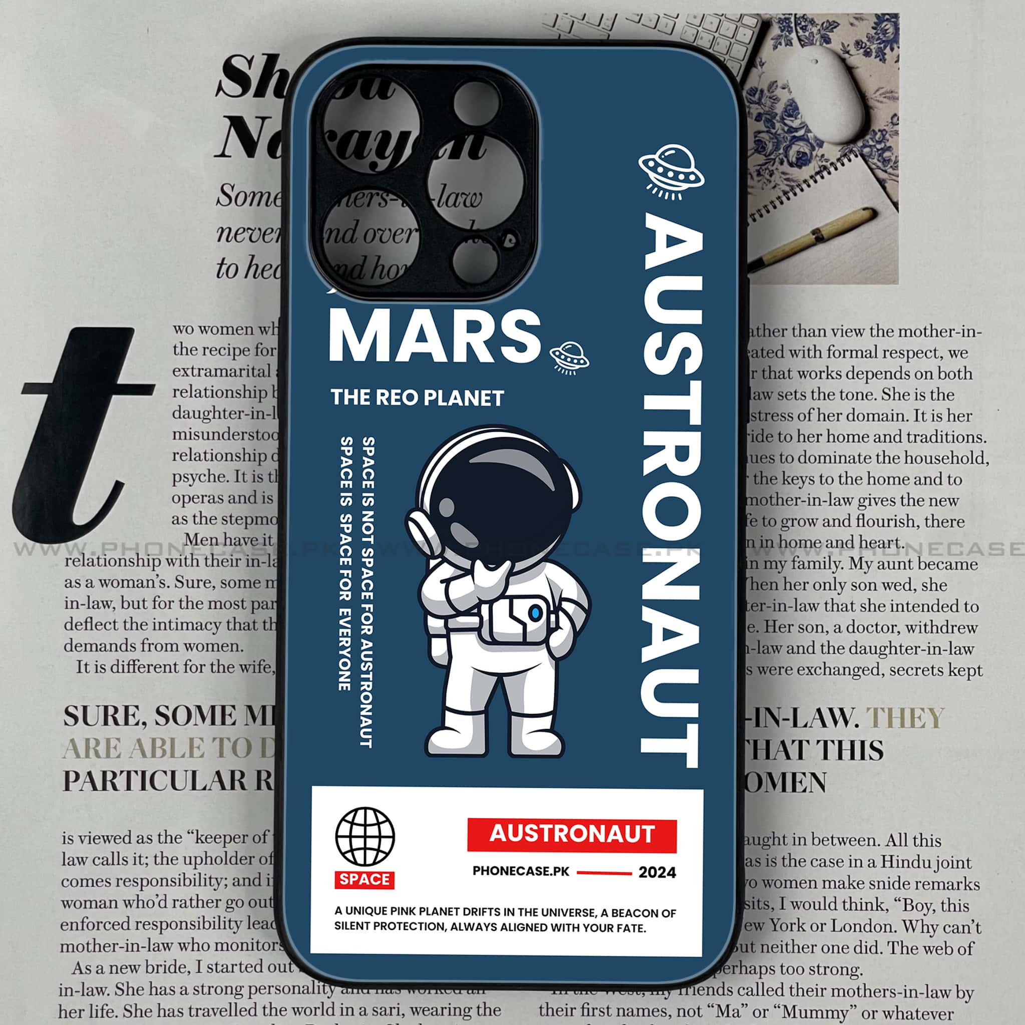 iPhone 16 Pro Max - Astronaut Series - Premium Printed Glass soft Bumper shock Proof Case