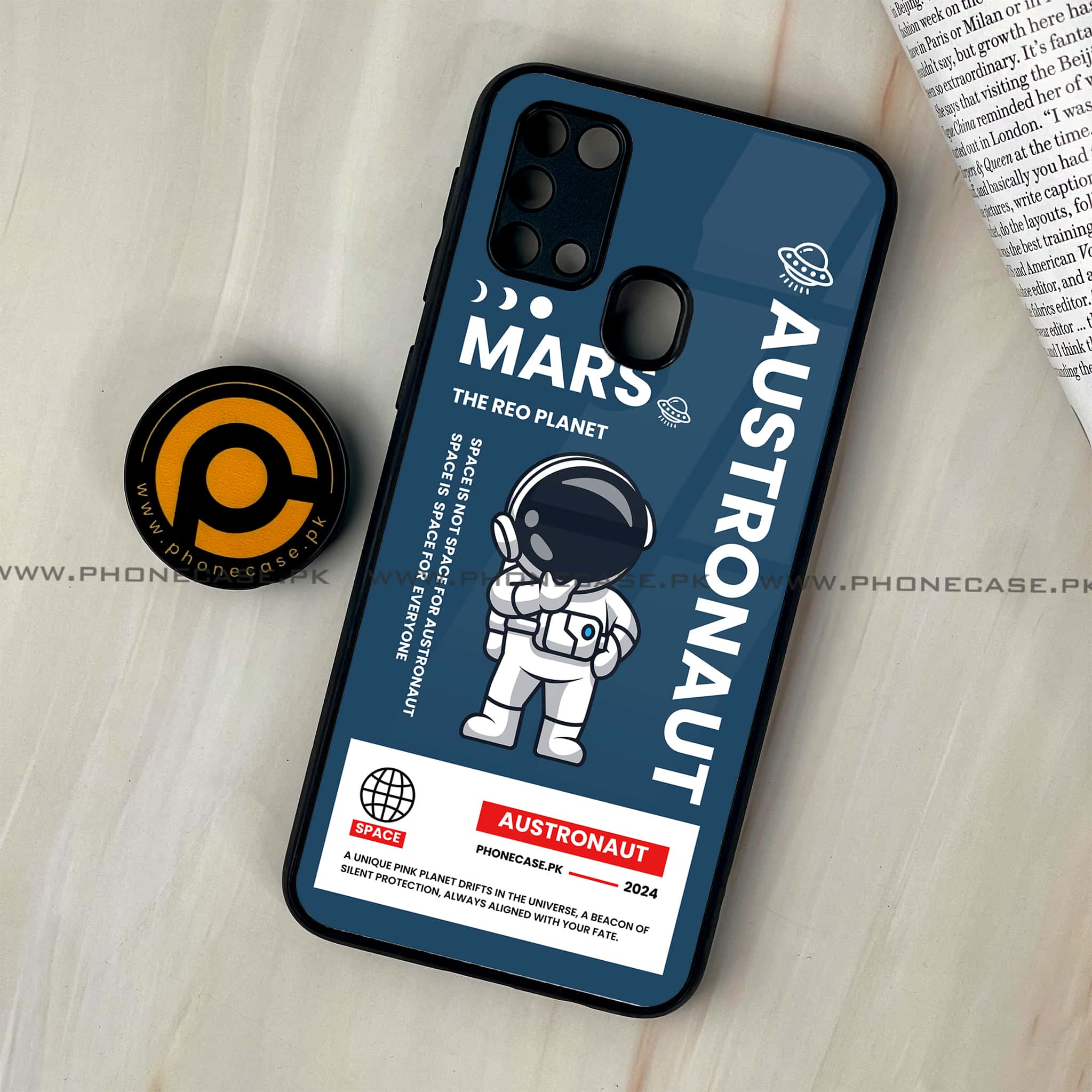 Galaxy M31 - Astronaut Series - Premium Printed Glass soft Bumper shock Proof Case