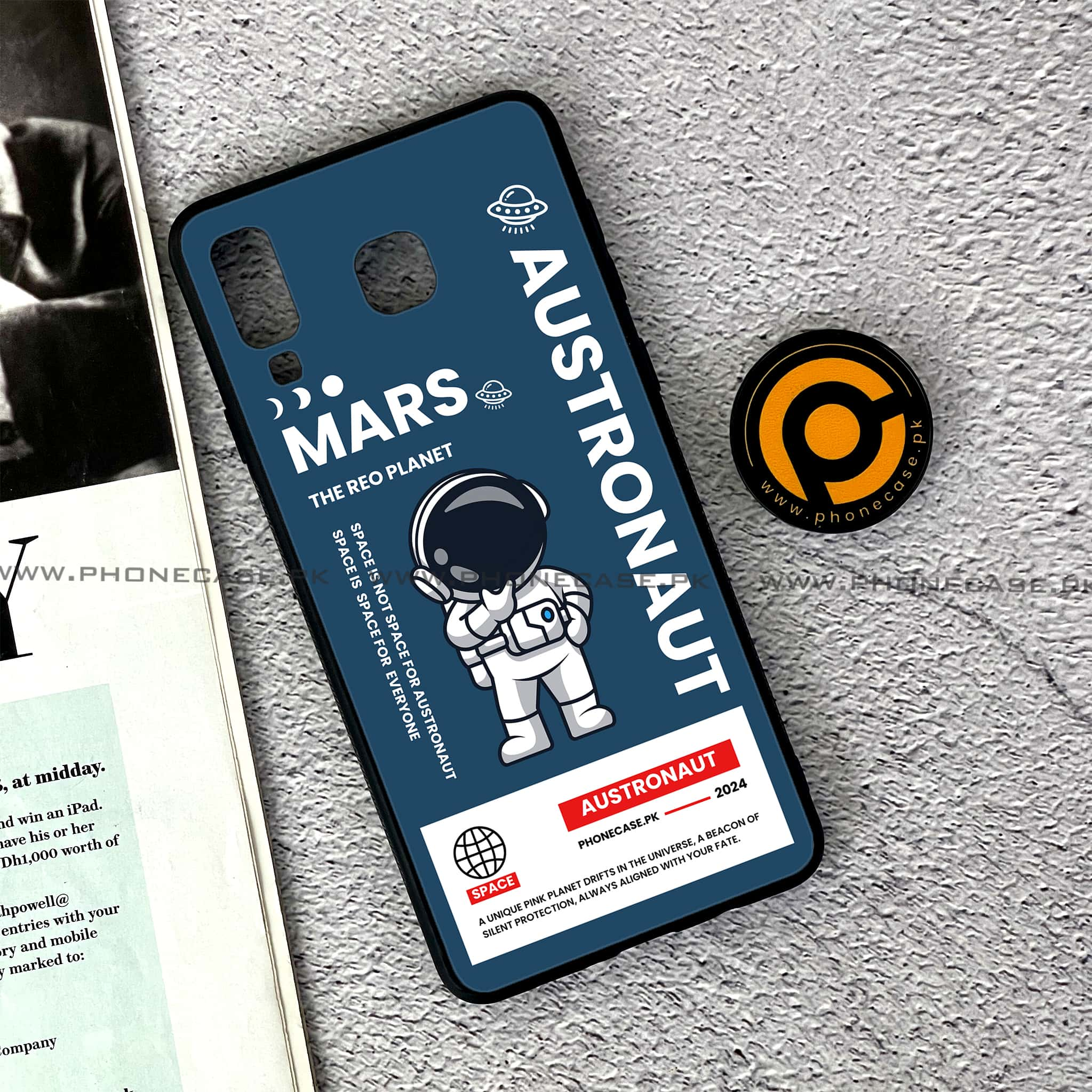 Samsung Galaxy A8 Star(A9 Star) - Astronaut Series - Premium Printed Glass soft Bumper shock Proof Case