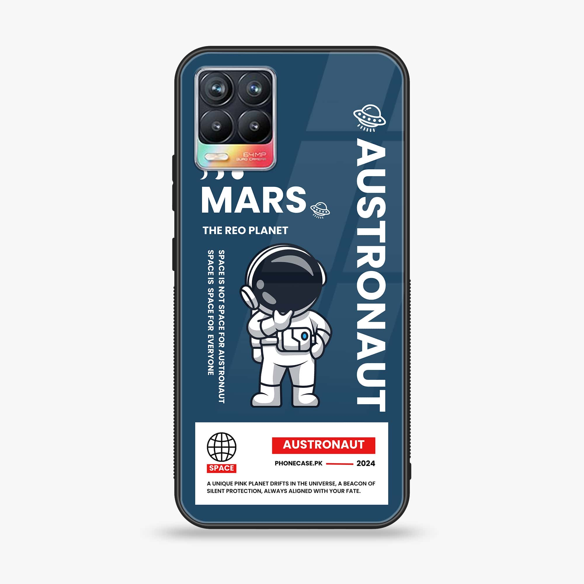 Realme 8 pro - Astronaut Series - Premium Printed Glass soft Bumper shock Proof Case