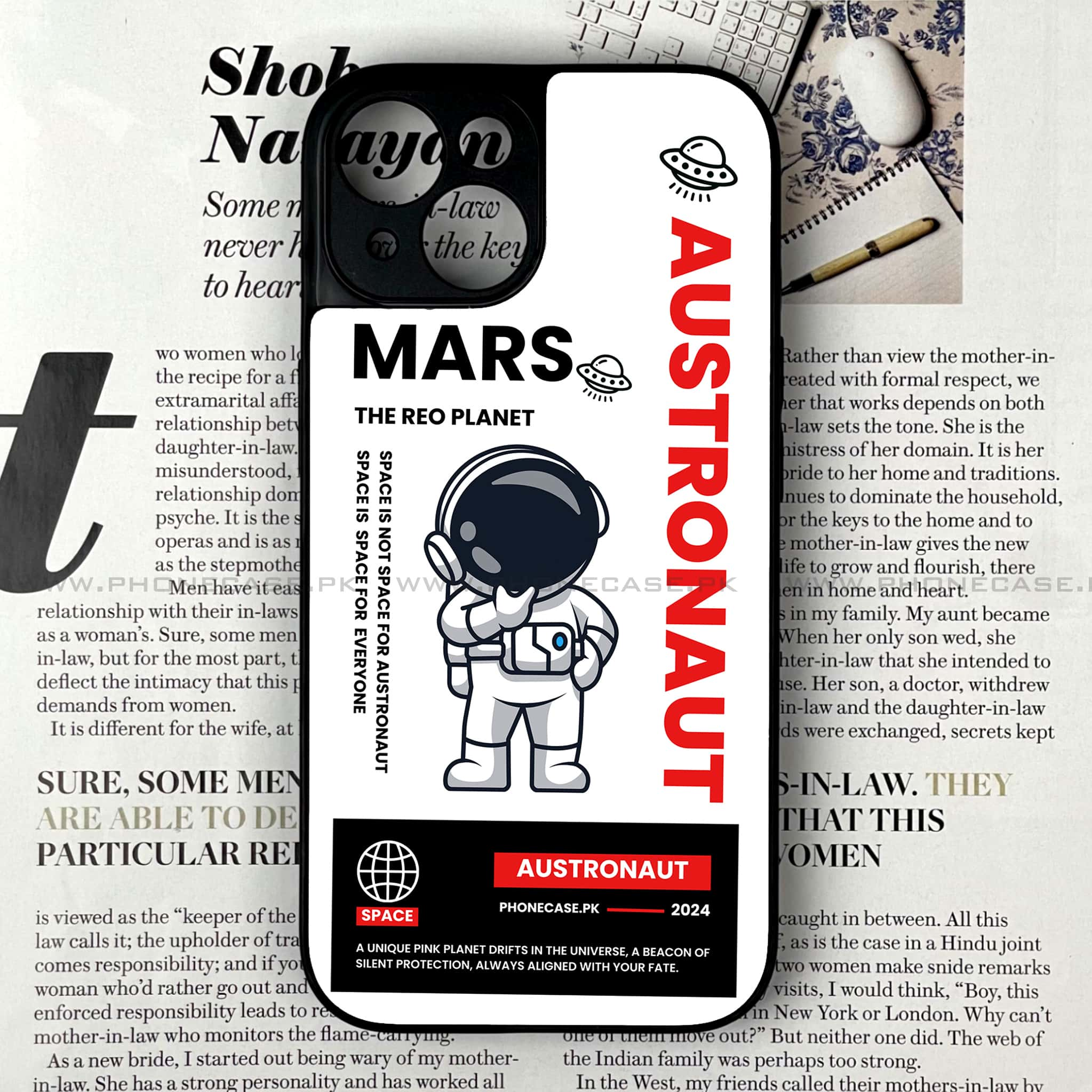 iPhone 15 - Astronaut Series - Premium Printed Glass soft Bumper shock Proof Case