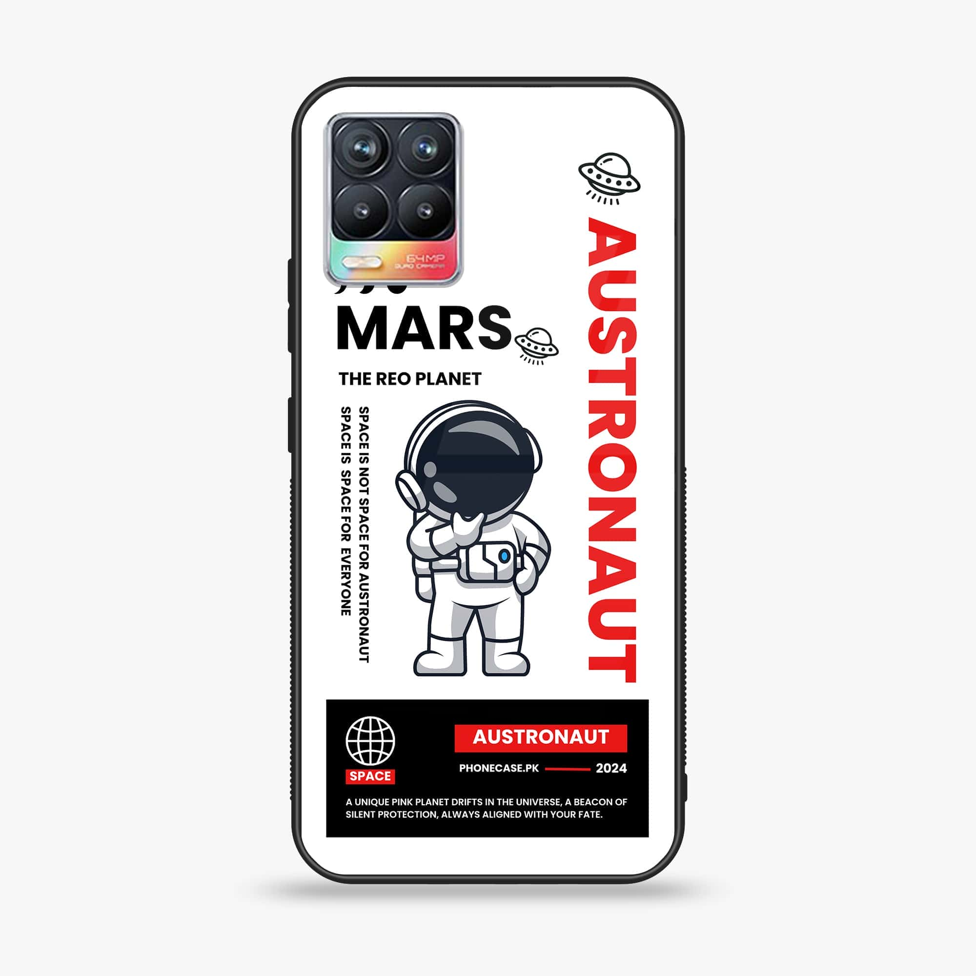 Realme 8 pro - Astronaut Series - Premium Printed Glass soft Bumper shock Proof Case