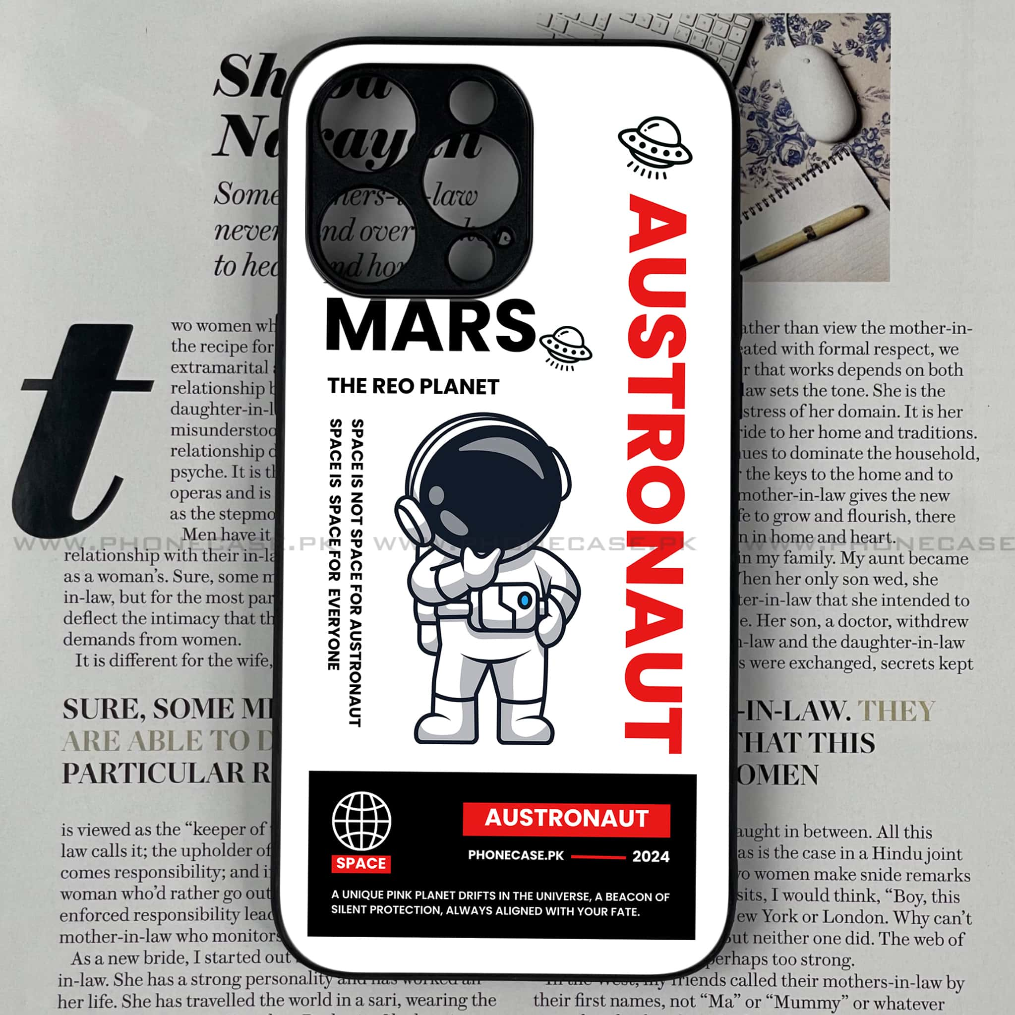 iPhone 16 Pro Max - Astronaut Series - Premium Printed Glass soft Bumper shock Proof Case