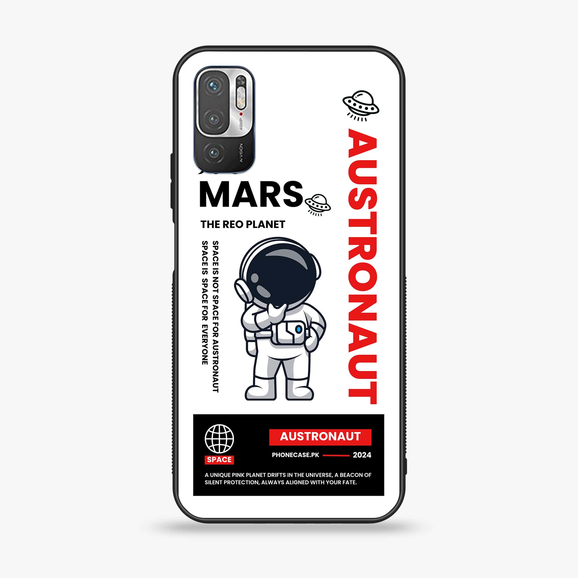 Xiaomi Redmi Note 10 5G - Astronaut Series - Premium Printed Glass soft Bumper shock Proof Case