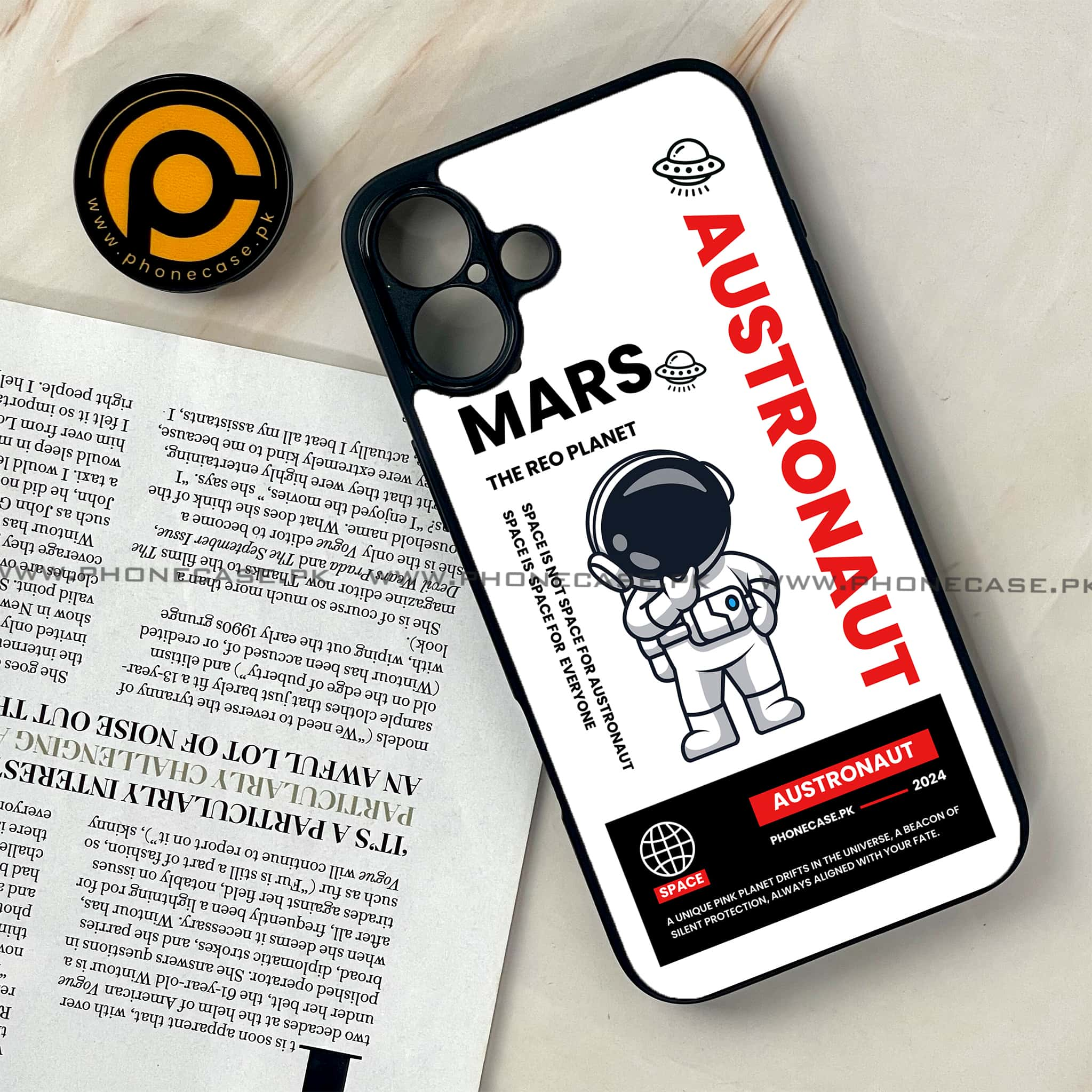 iPhone 16 Plus - Astronaut Series - Premium Printed Glass soft Bumper shock Proof Case