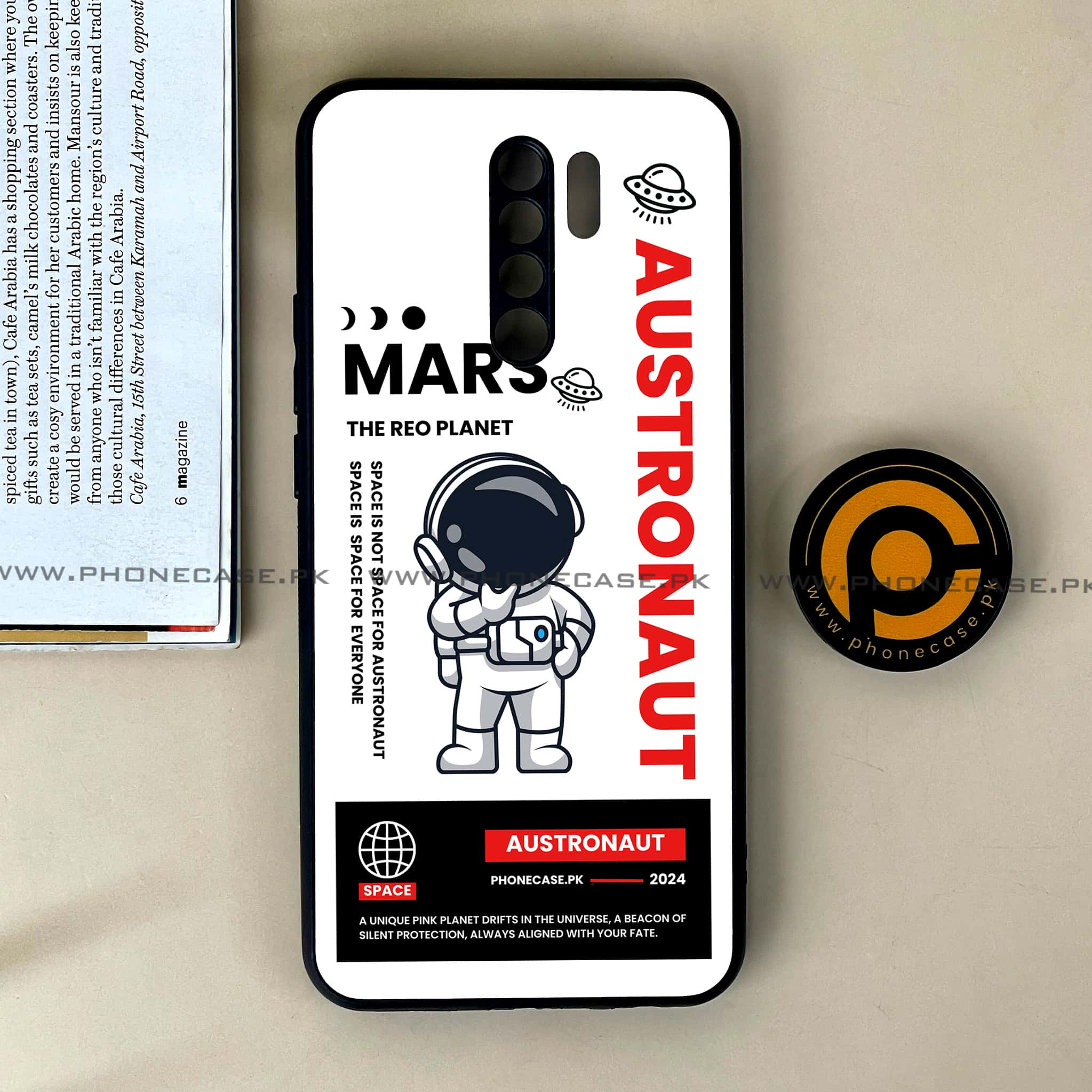 Xiaomi Redmi 9 - Astronaut Series - Premium Printed Glass soft Bumper shock Proof Case