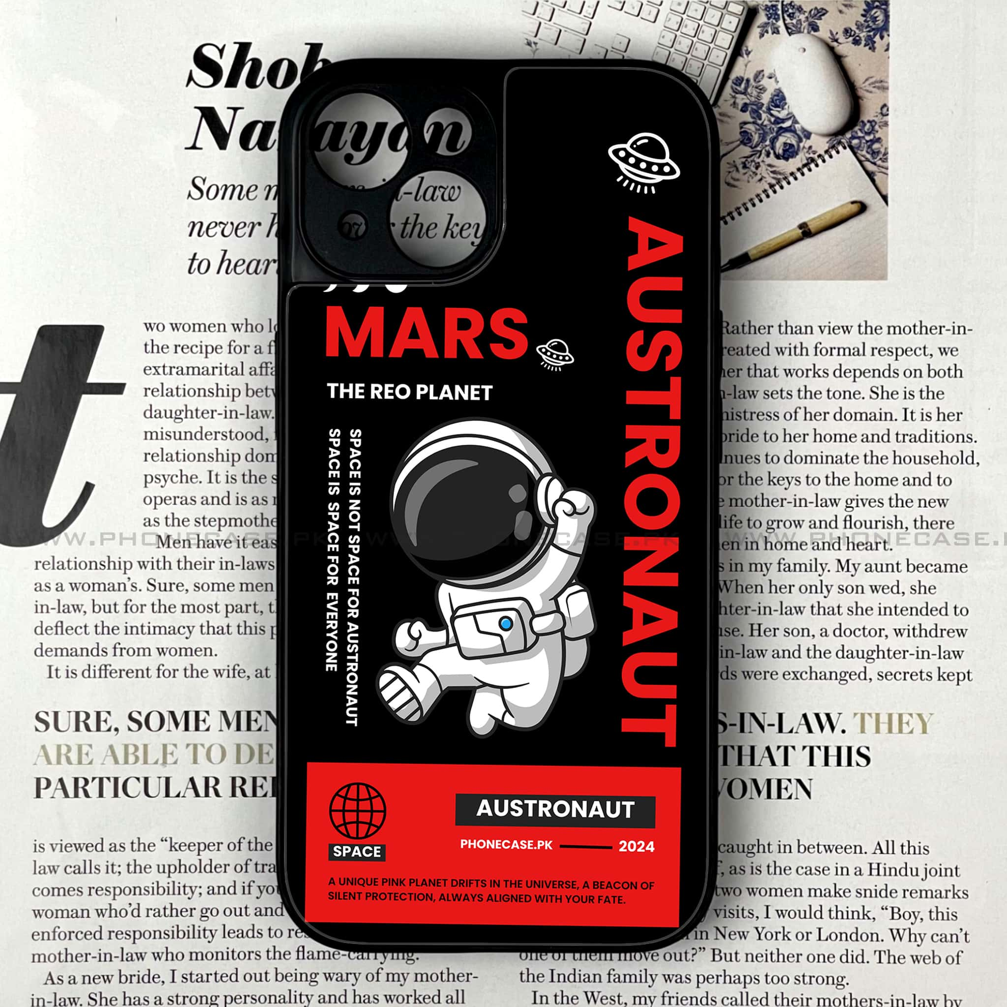 iPhone 15 - Astronaut Series - Premium Printed Glass soft Bumper shock Proof Case