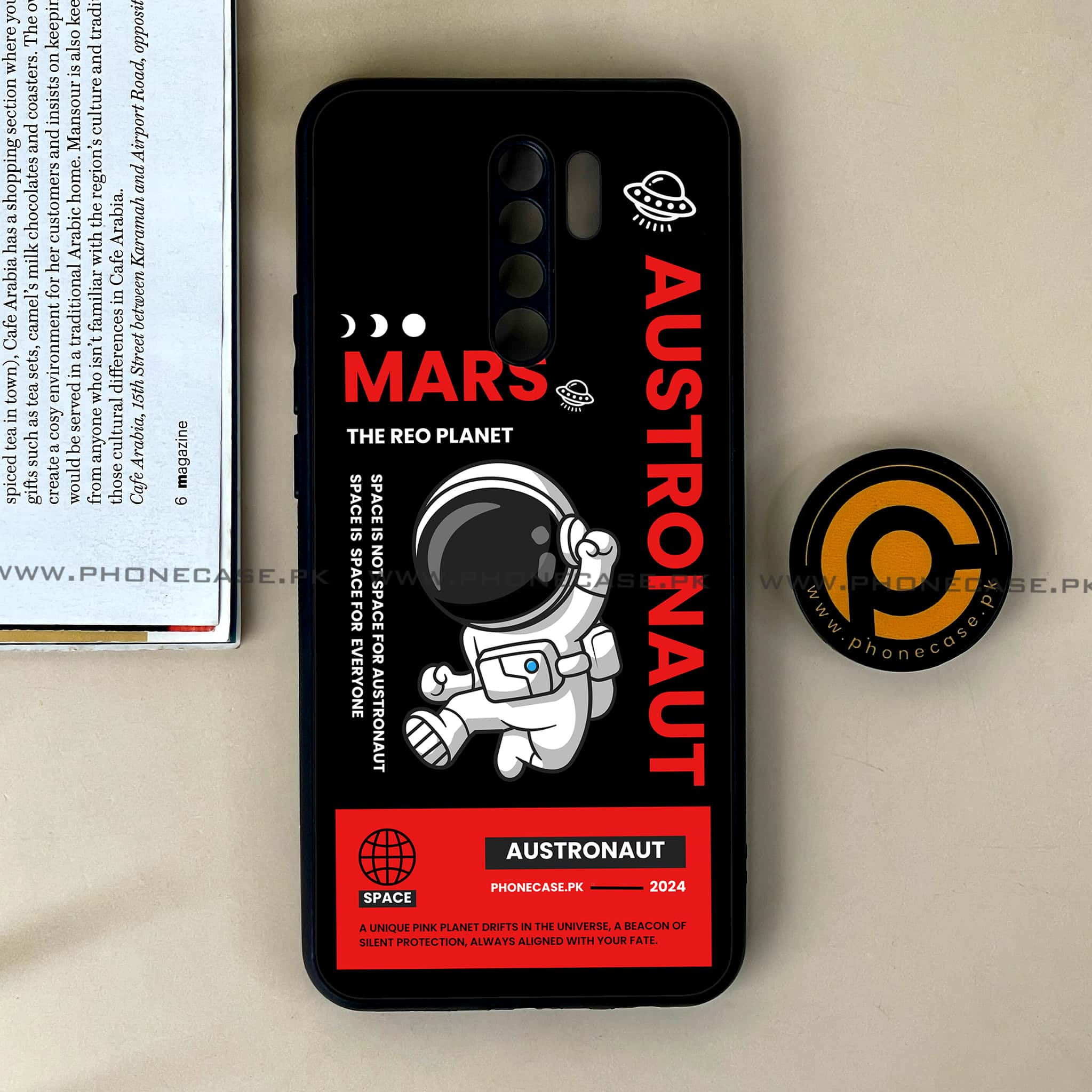 Xiaomi Redmi 9 - Astronaut Series - Premium Printed Glass soft Bumper shock Proof Case