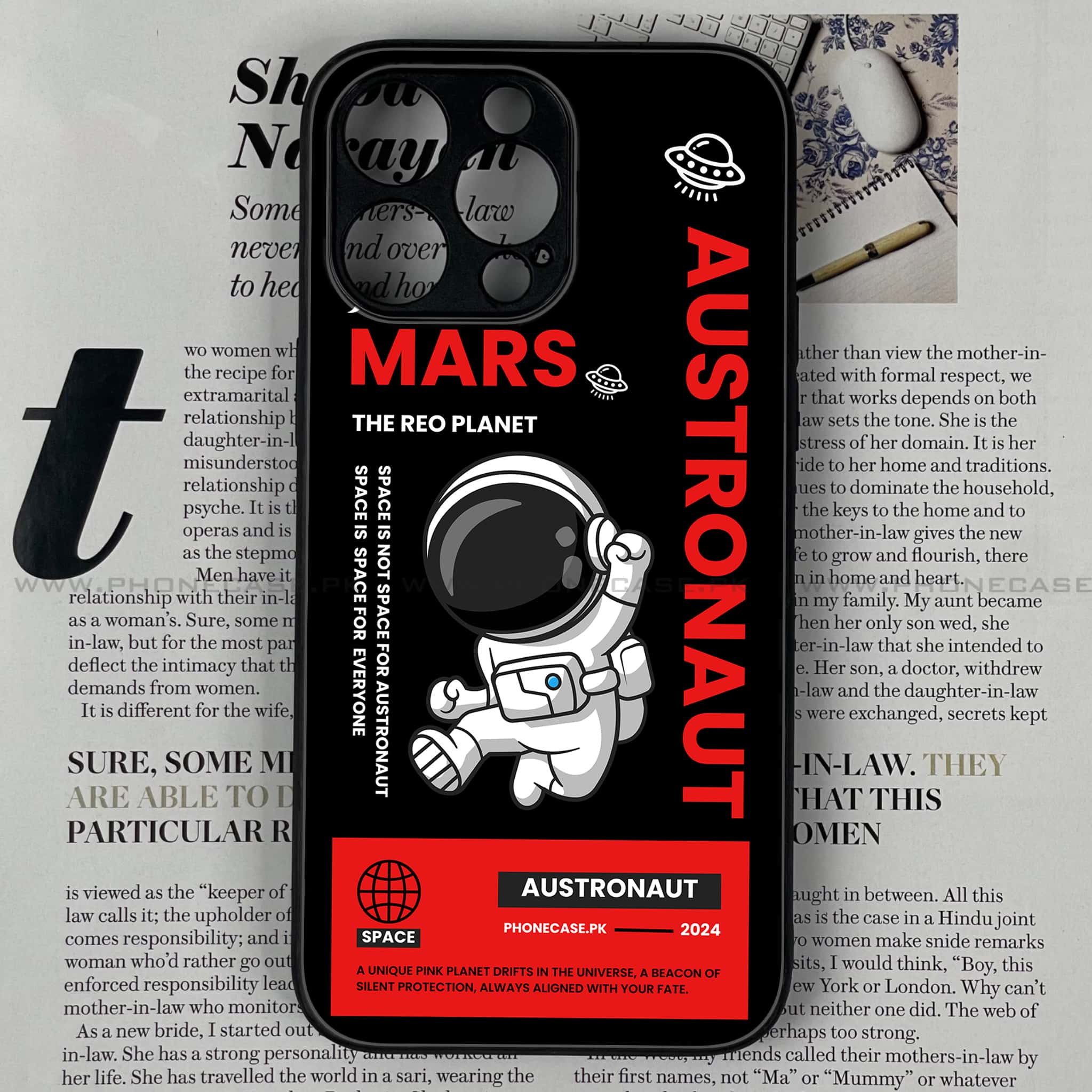 iPhone 16 Pro Max - Astronaut Series - Premium Printed Glass soft Bumper shock Proof Case