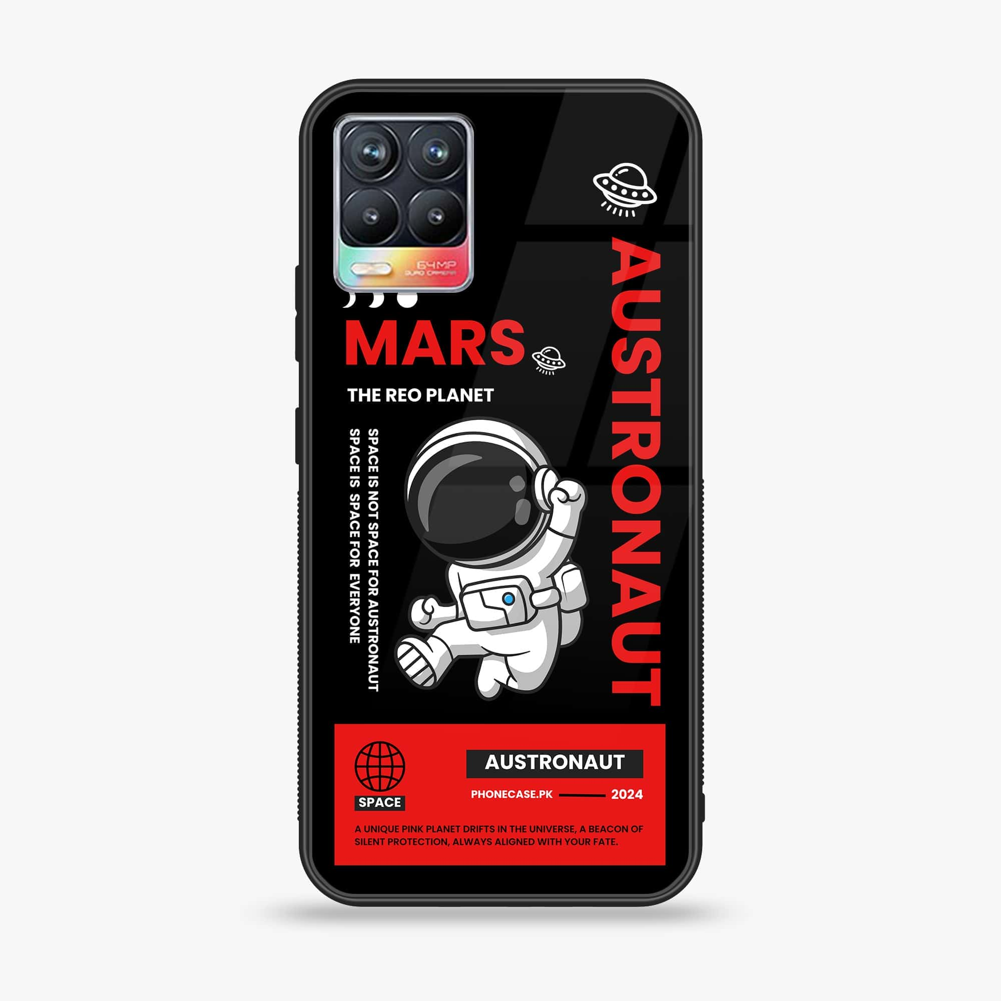 Realme 8 pro - Astronaut Series - Premium Printed Glass soft Bumper shock Proof Case