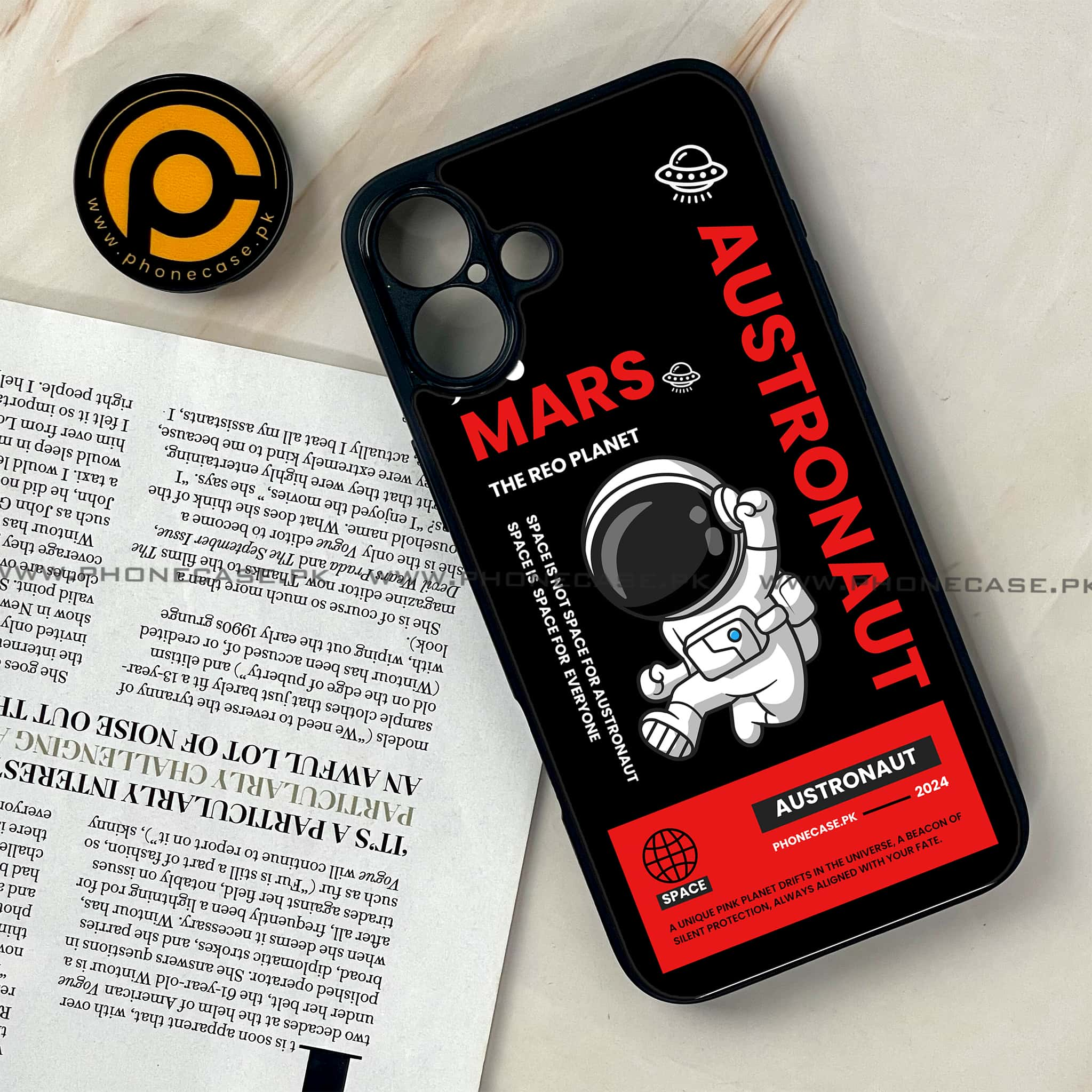 iPhone 16 Plus - Astronaut Series - Premium Printed Glass soft Bumper shock Proof Case