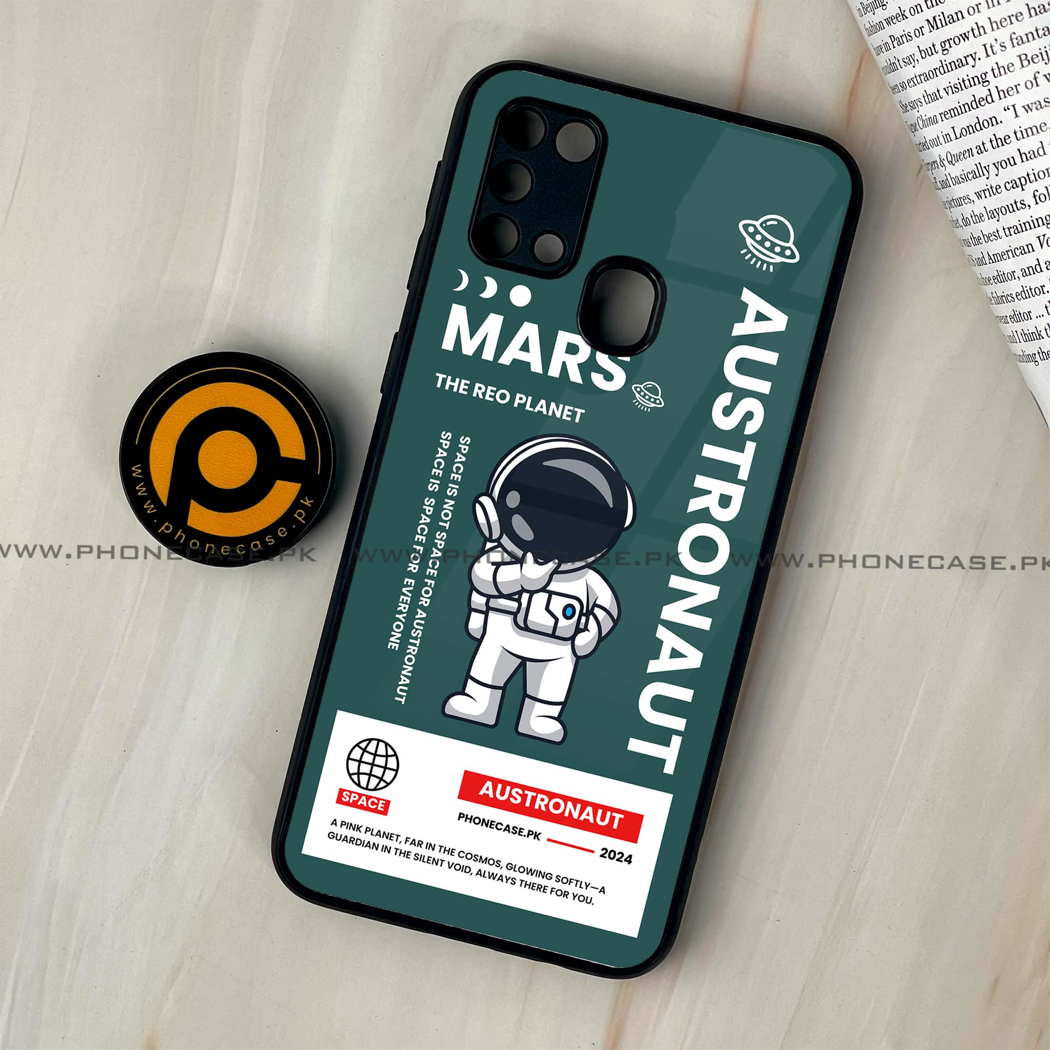 Galaxy M31 - Astronaut Series - Premium Printed Glass soft Bumper shock Proof Case