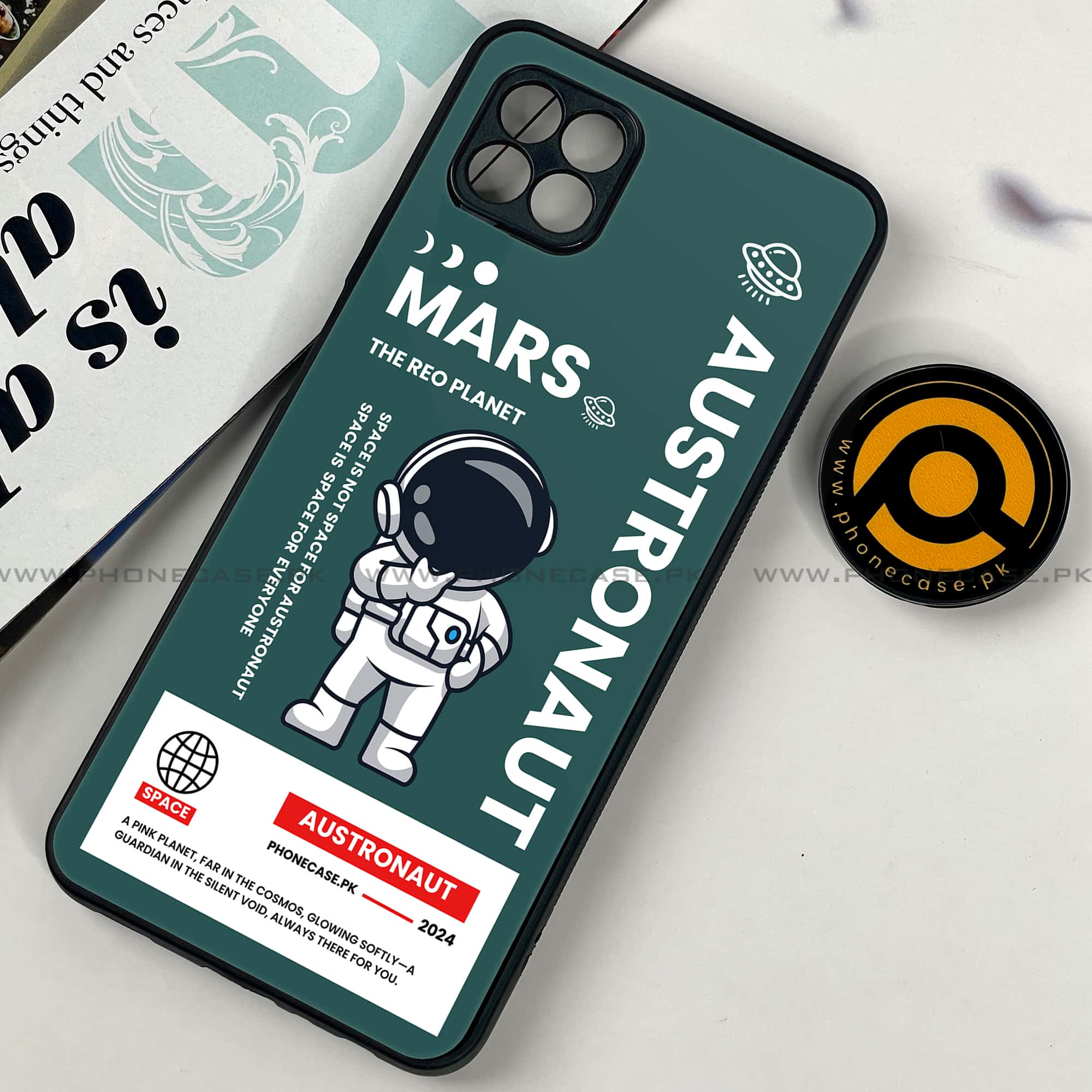 Samsung Galaxy A22 - Astronaut Series - Premium Printed Metal soft Bumper shock Proof Case