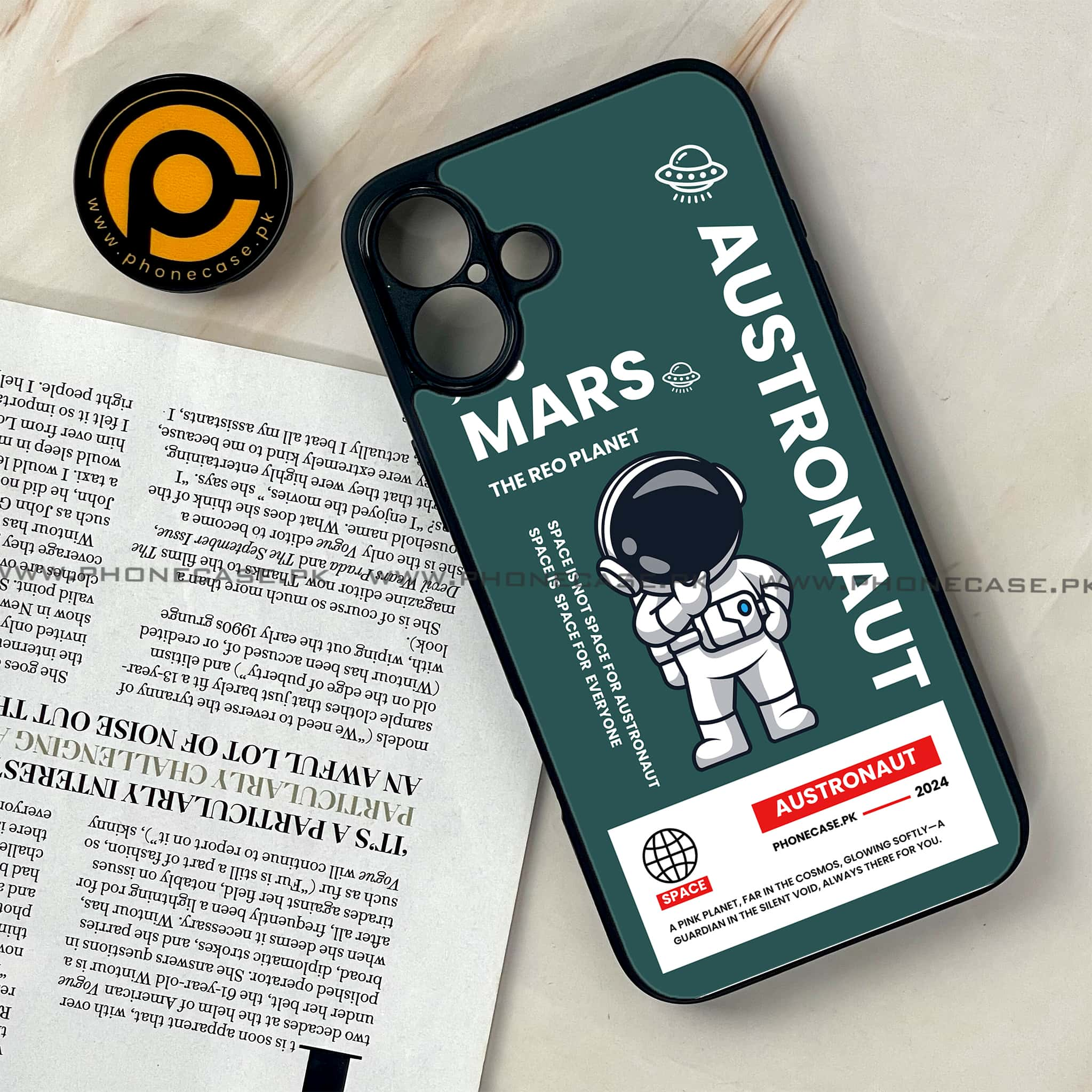 iPhone 16 Plus - Astronaut Series - Premium Printed Glass soft Bumper shock Proof Case