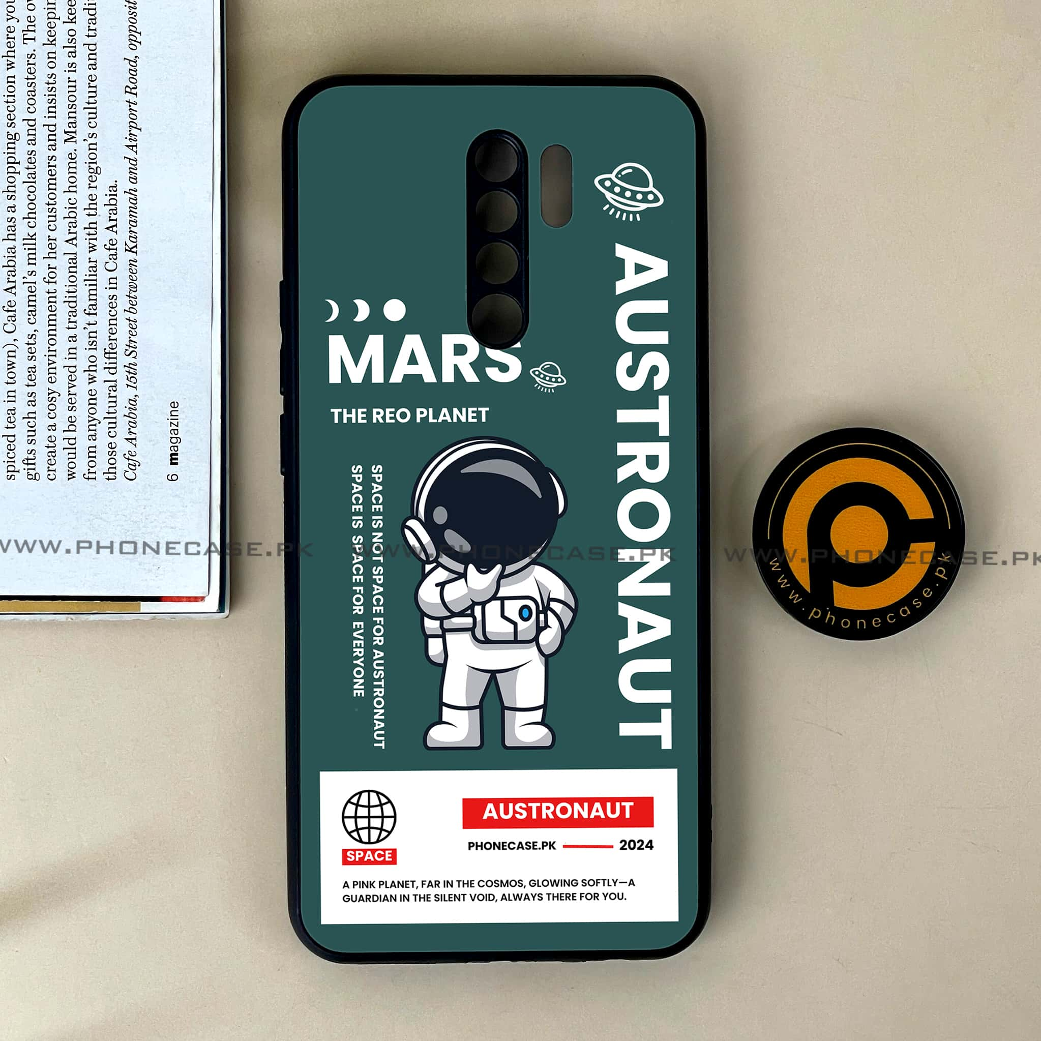 Xiaomi Redmi 9 - Astronaut Series - Premium Printed Glass soft Bumper shock Proof Case