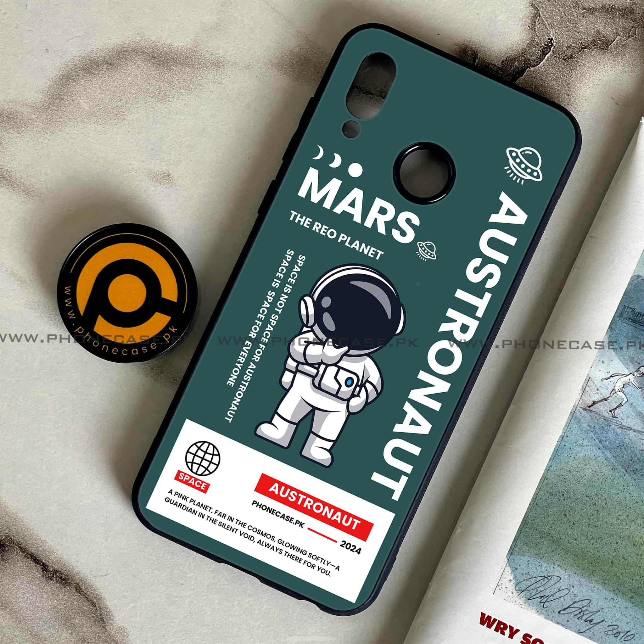 Huawei Honor Play - Astronaut Series - Premium Printed Glass soft Bumper shock Proof Case