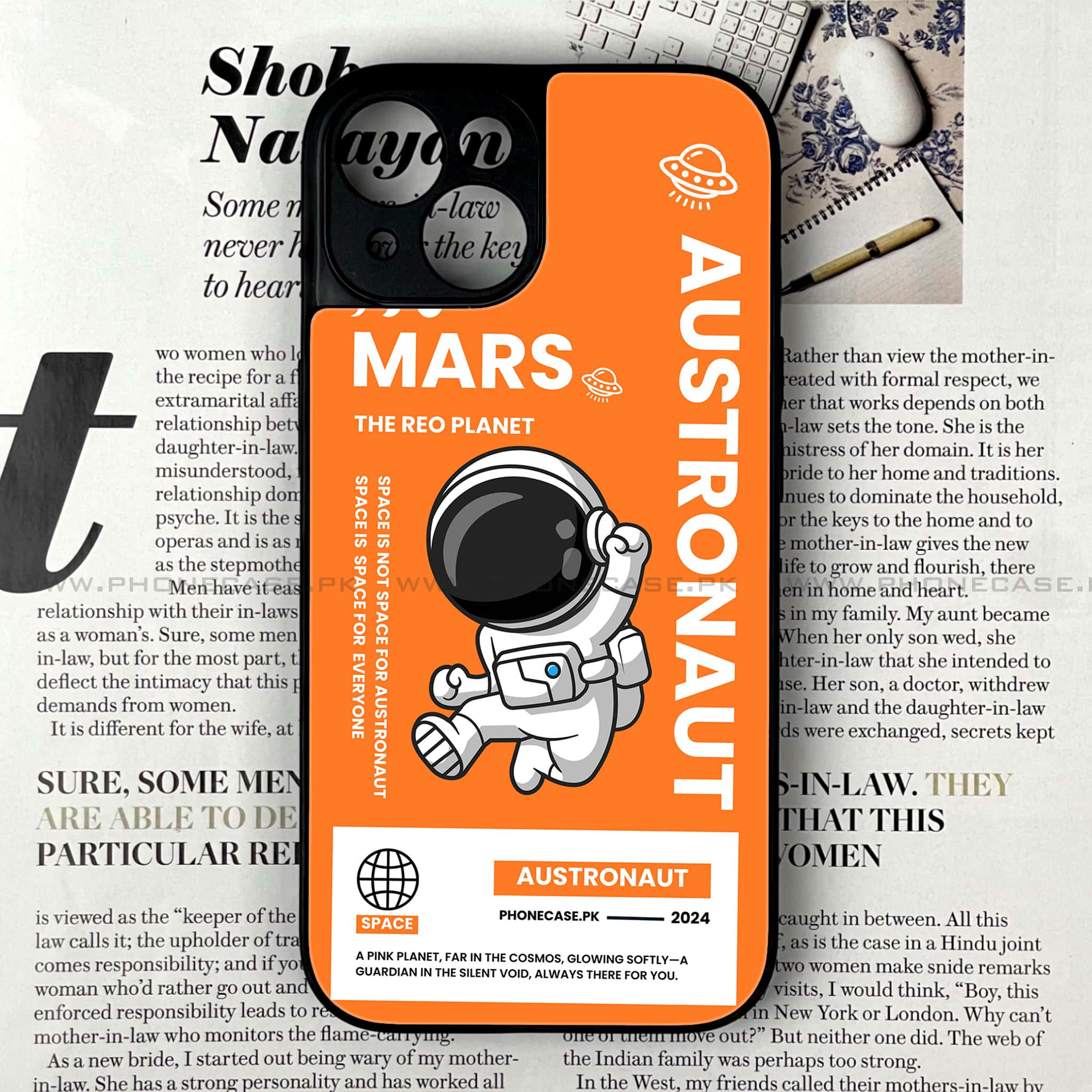 iPhone 15 - Astronaut Series - Premium Printed Glass soft Bumper shock Proof Case