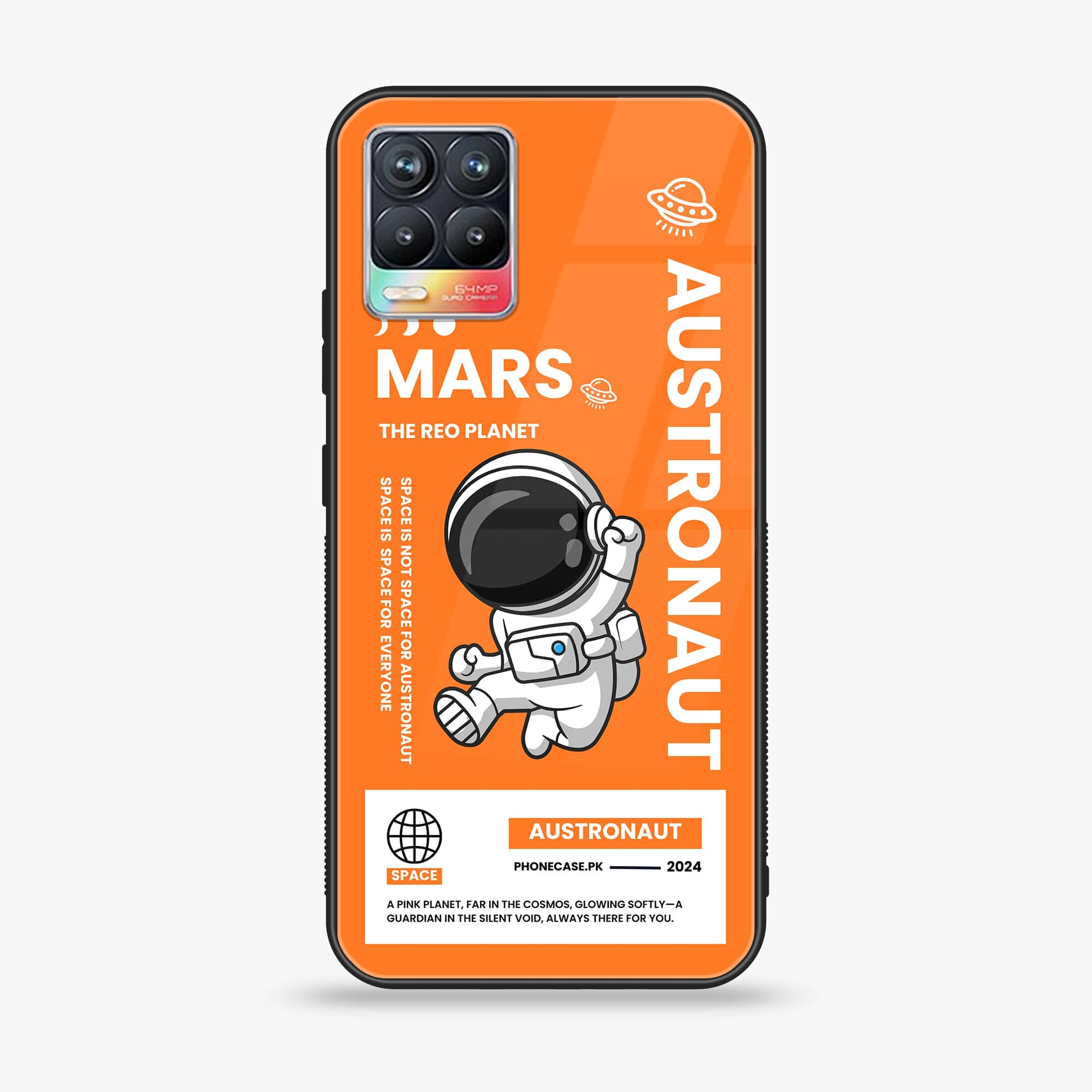 Realme 8 pro - Astronaut Series - Premium Printed Glass soft Bumper shock Proof Case