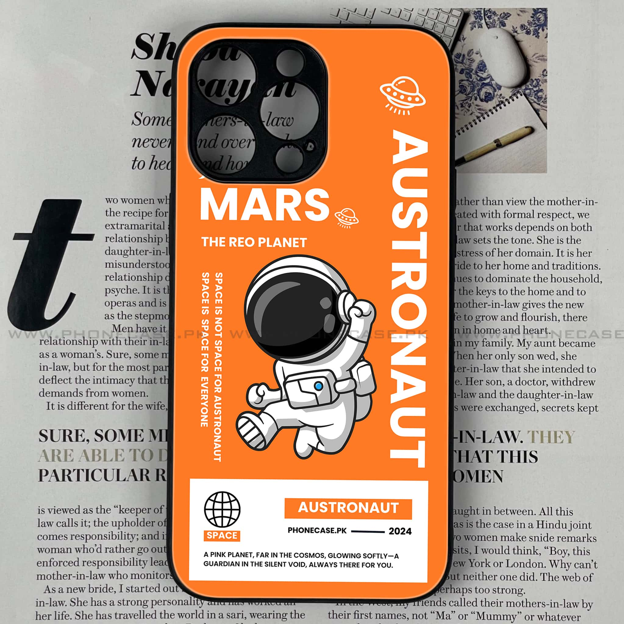 iPhone 16 Pro Max - Astronaut Series - Premium Printed Glass soft Bumper shock Proof Case