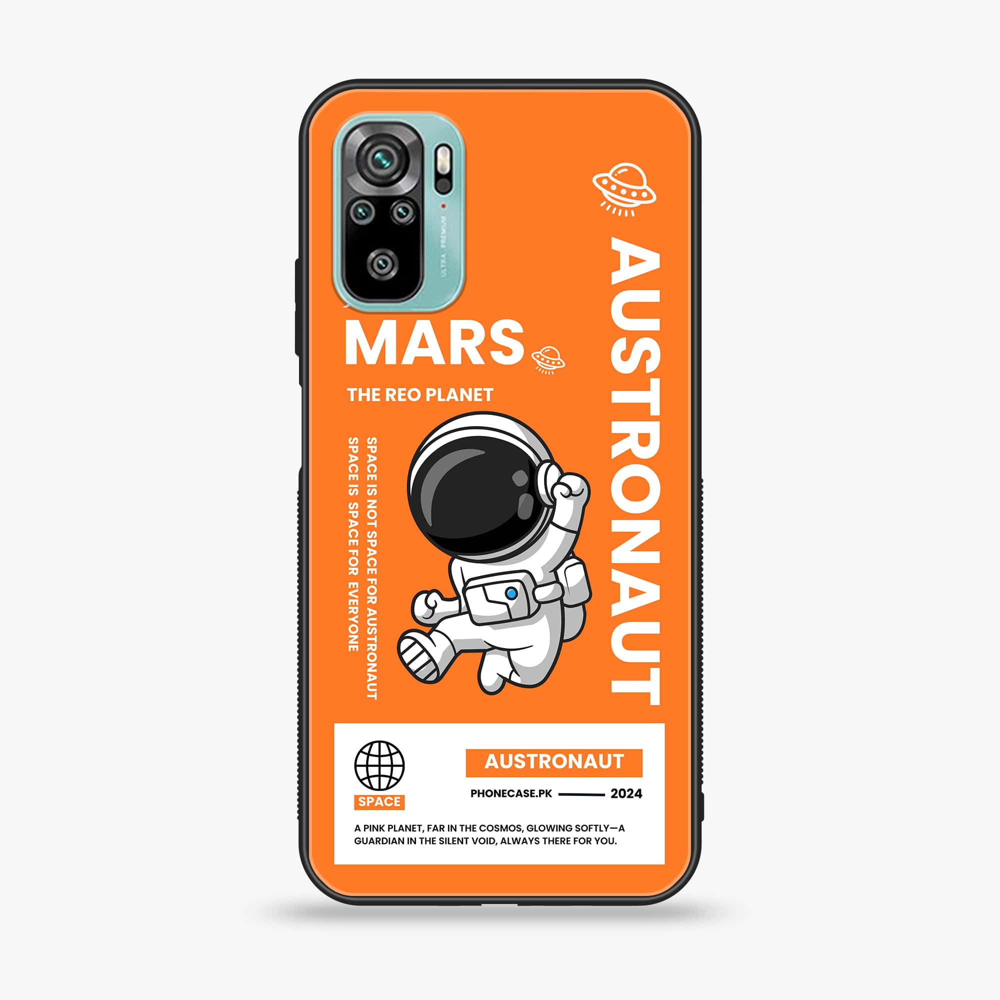 Xiaomi Redmi Note 10 - Astronaut Series - Premium Printed Glass soft Bumper shock Proof Case