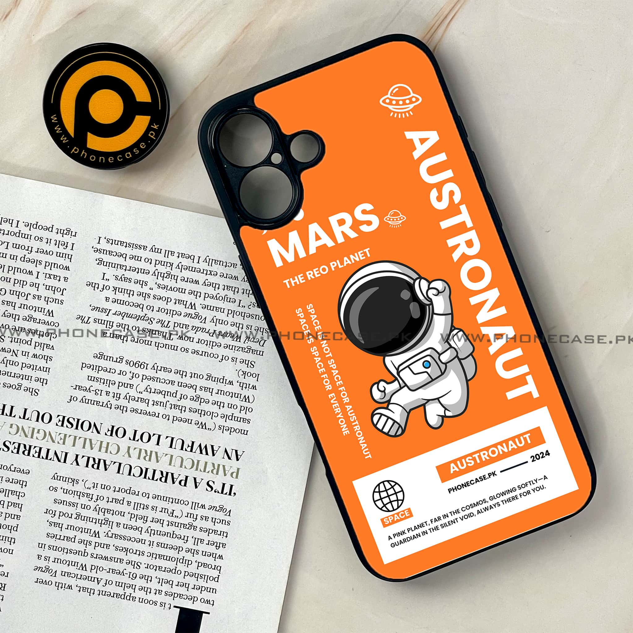 iPhone 16 Plus - Astronaut Series - Premium Printed Glass soft Bumper shock Proof Case