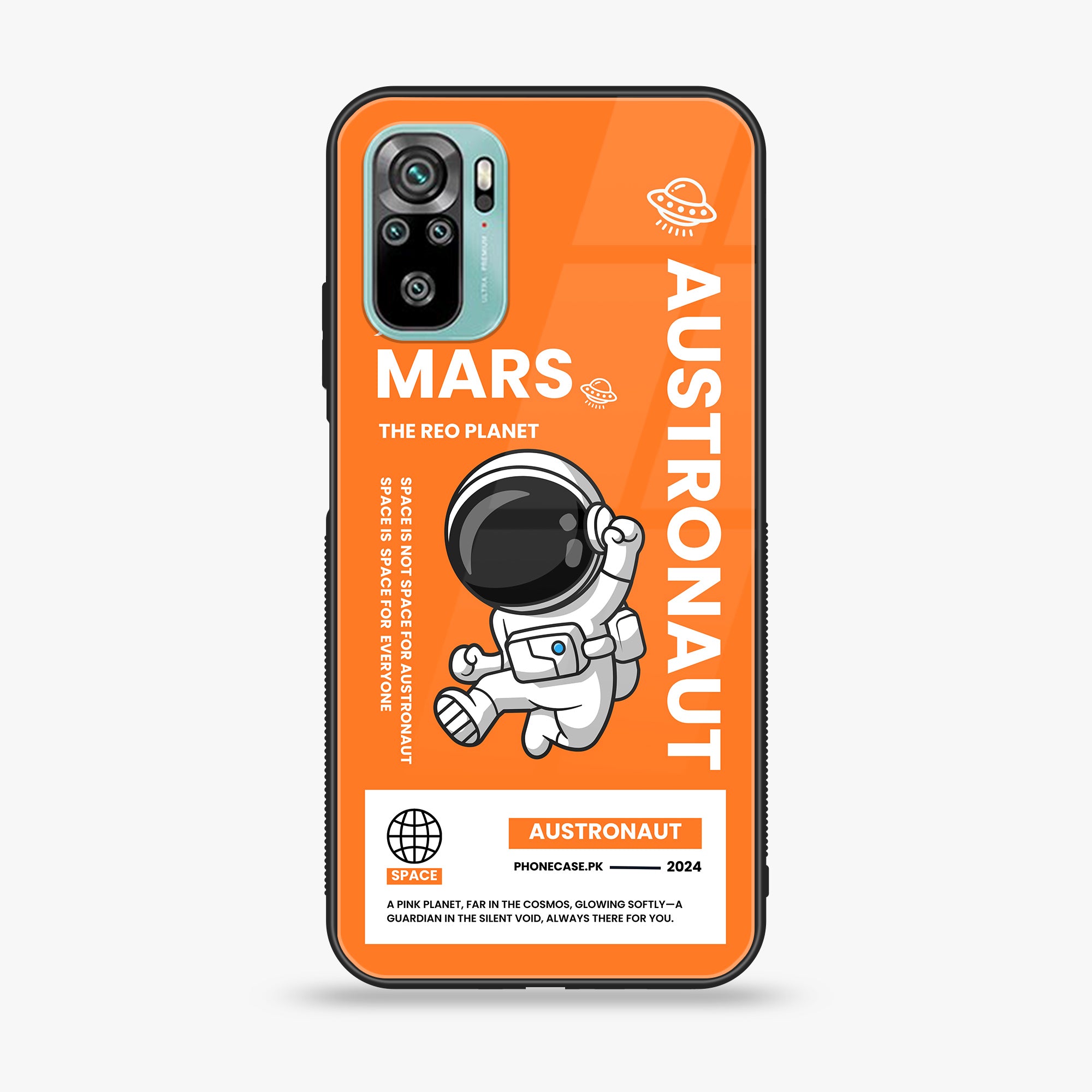 Redmi 10 - Astronaut Series - Premium Printed Glass soft Bumper shock Proof Case