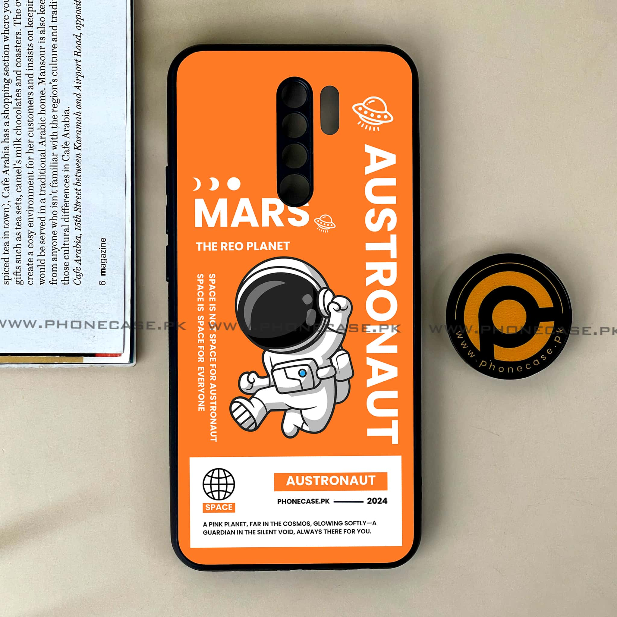 Xiaomi Redmi 9 - Astronaut Series - Premium Printed Glass soft Bumper shock Proof Case