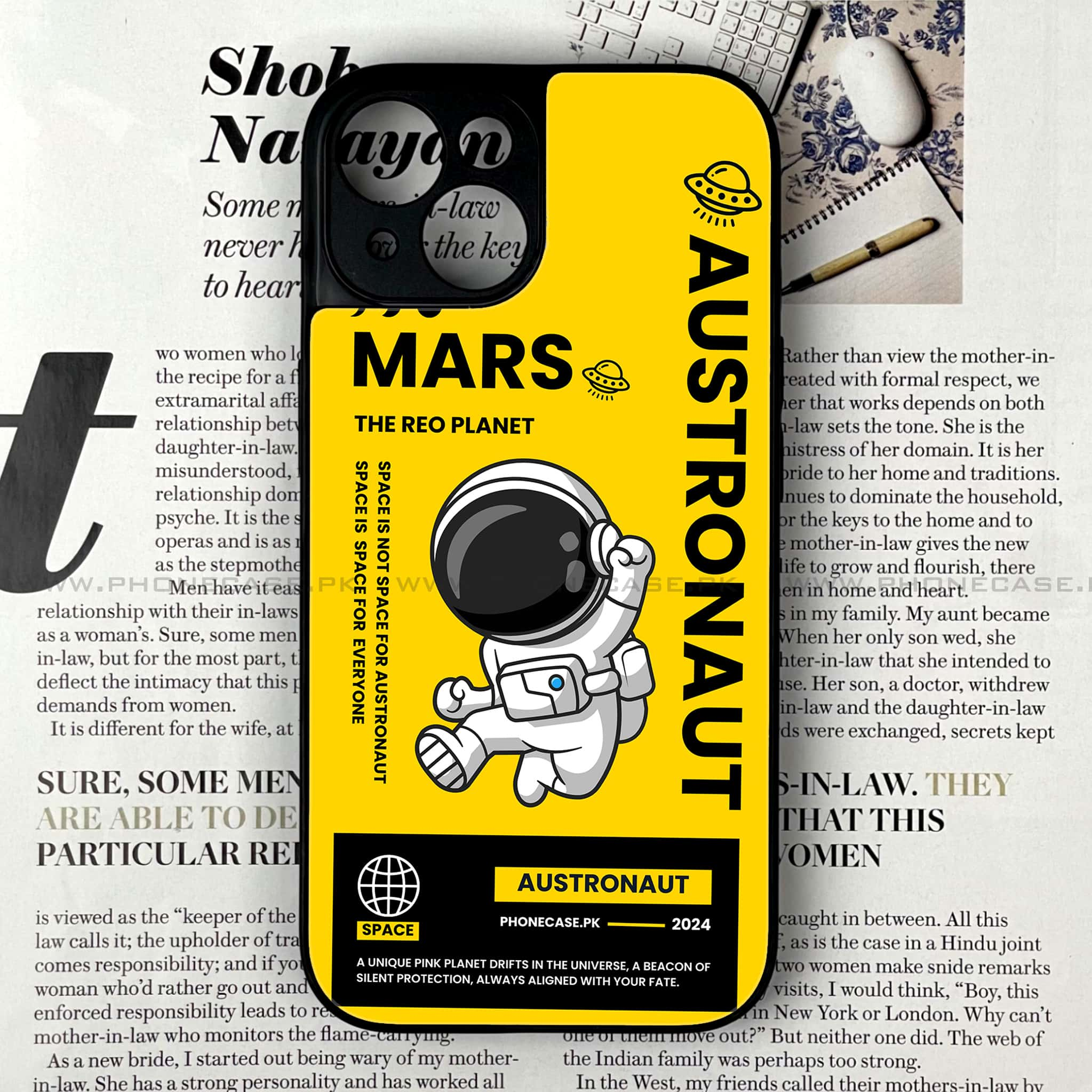 iPhone 15 - Astronaut Series - Premium Printed Glass soft Bumper shock Proof Case