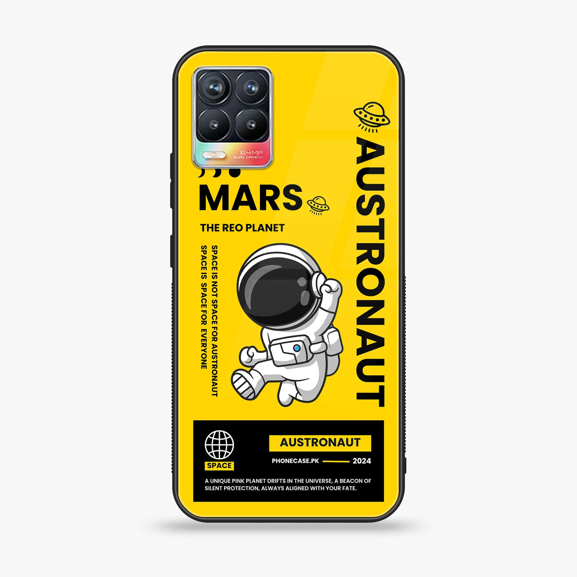 Realme 8 pro - Astronaut Series - Premium Printed Glass soft Bumper shock Proof Case