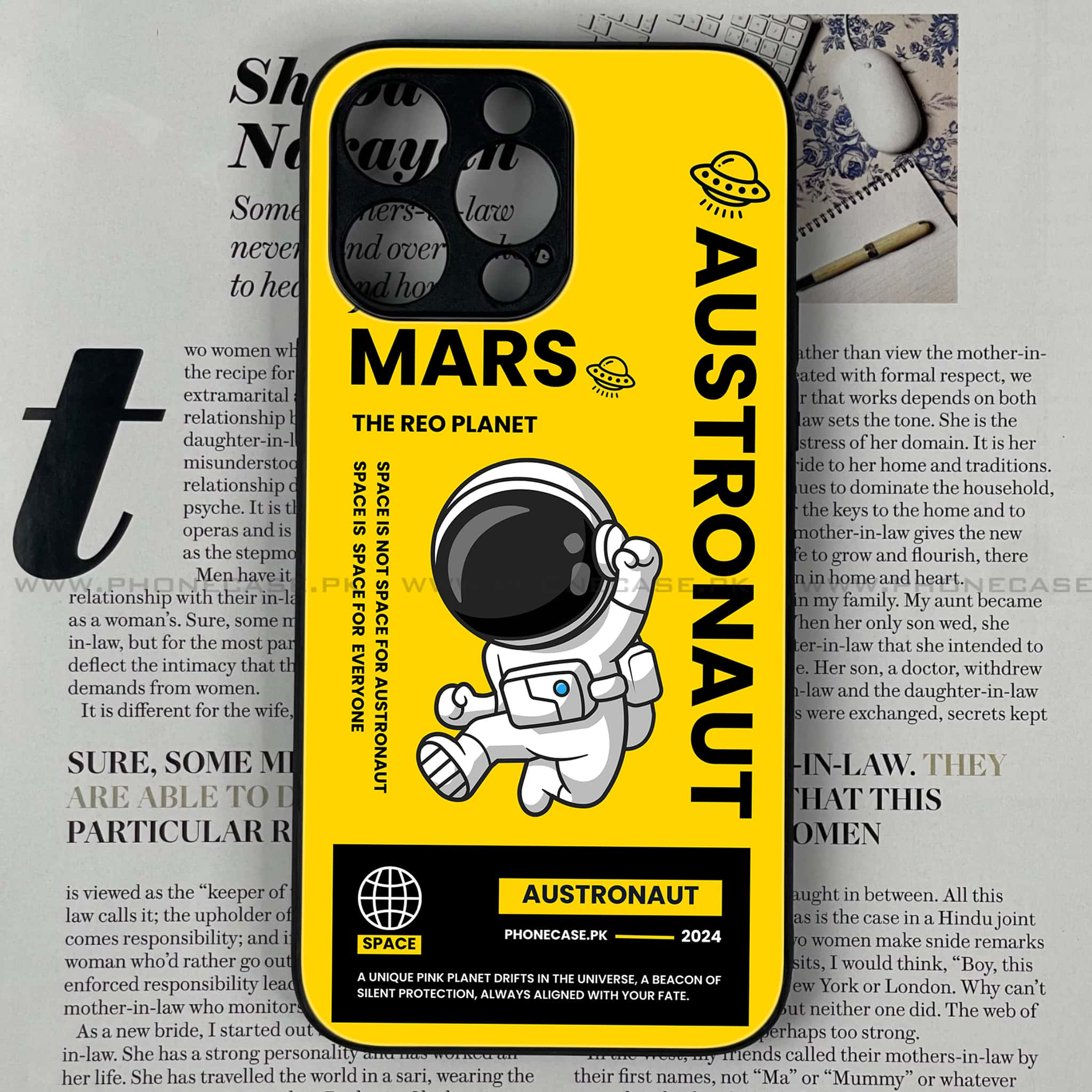 iPhone 16 Pro Max - Astronaut Series - Premium Printed Glass soft Bumper shock Proof Case