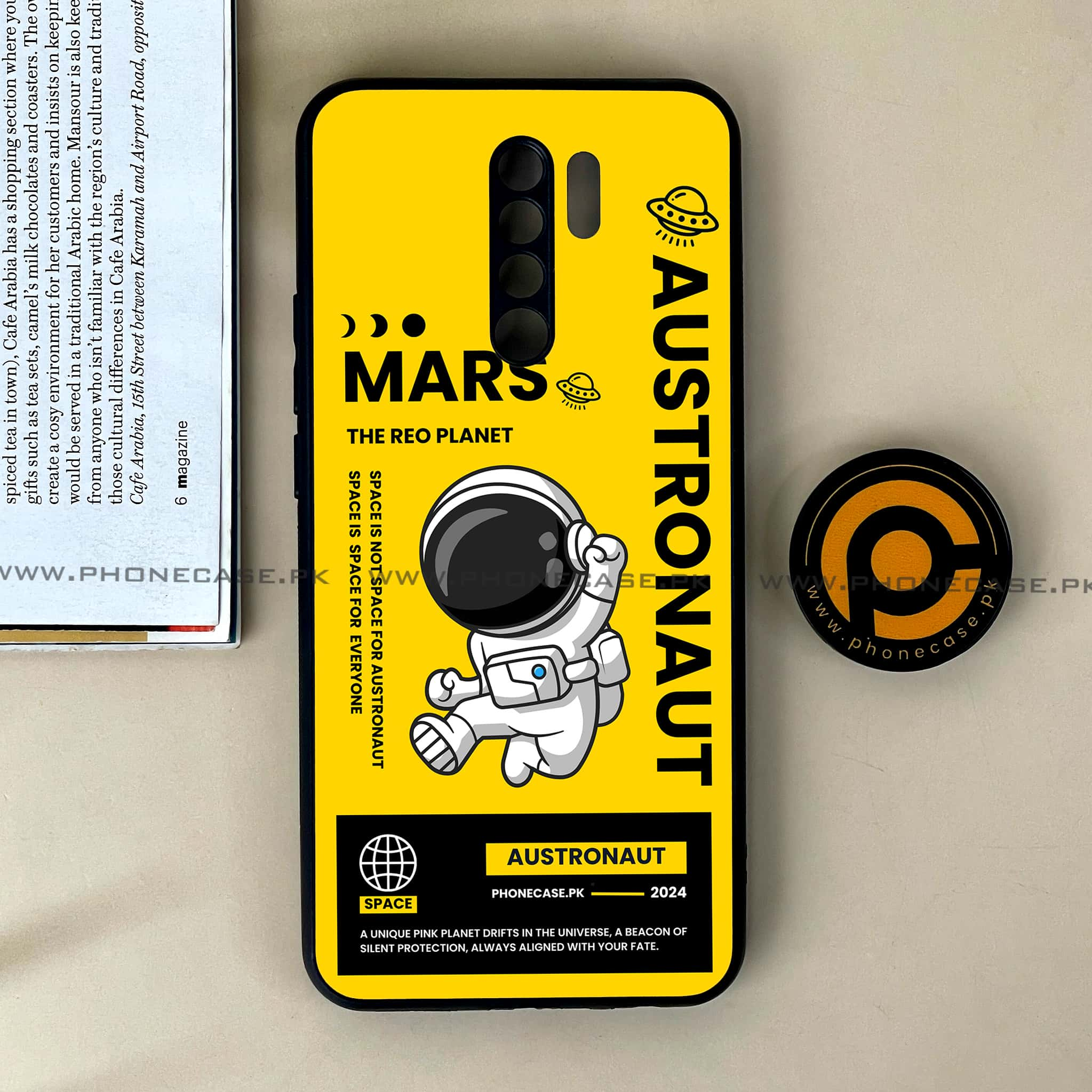 Xiaomi Redmi 9 - Astronaut Series - Premium Printed Glass soft Bumper shock Proof Case