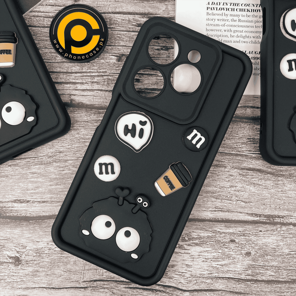 Infinix Smart 10 HD/Infinix hot 40i / Tecno Spark Go 2024/smart 8/spark20/spark20c/Tecno pop 8 Cute 3D Briquette m&m icons Liquid silicon Case