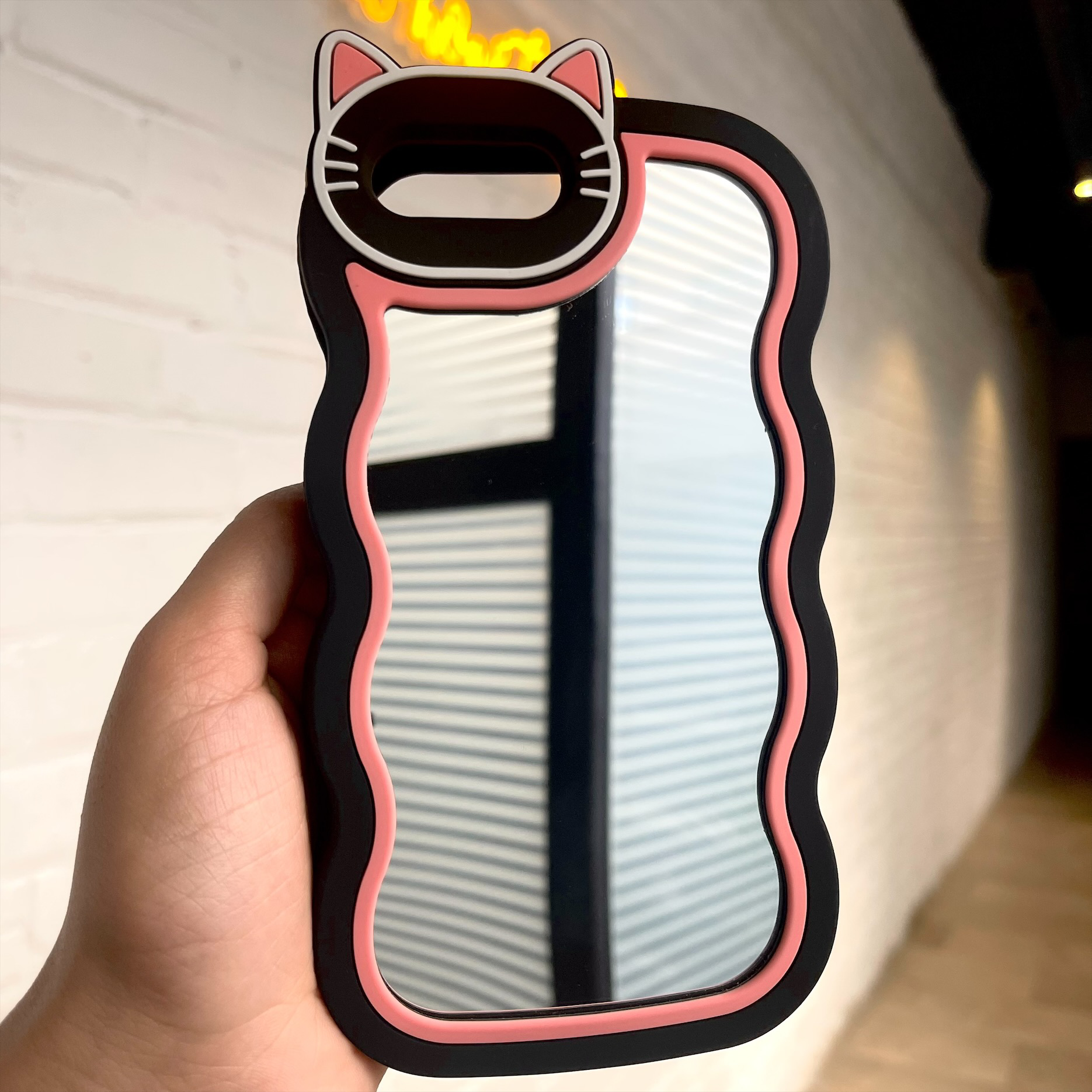 iPhone 7Plus/  8 Plus Luxury Cat Shape Silicone Mirror  3D Case Black