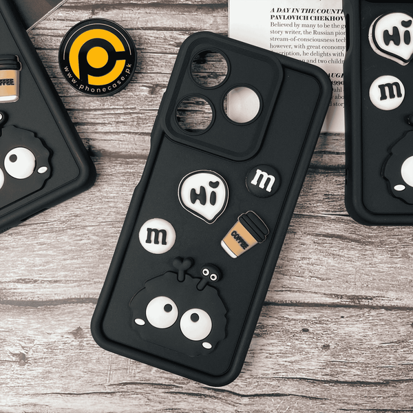 Tecno Spark 10/10c Cute 3D Briquette m&m icons Liquid silicon Case