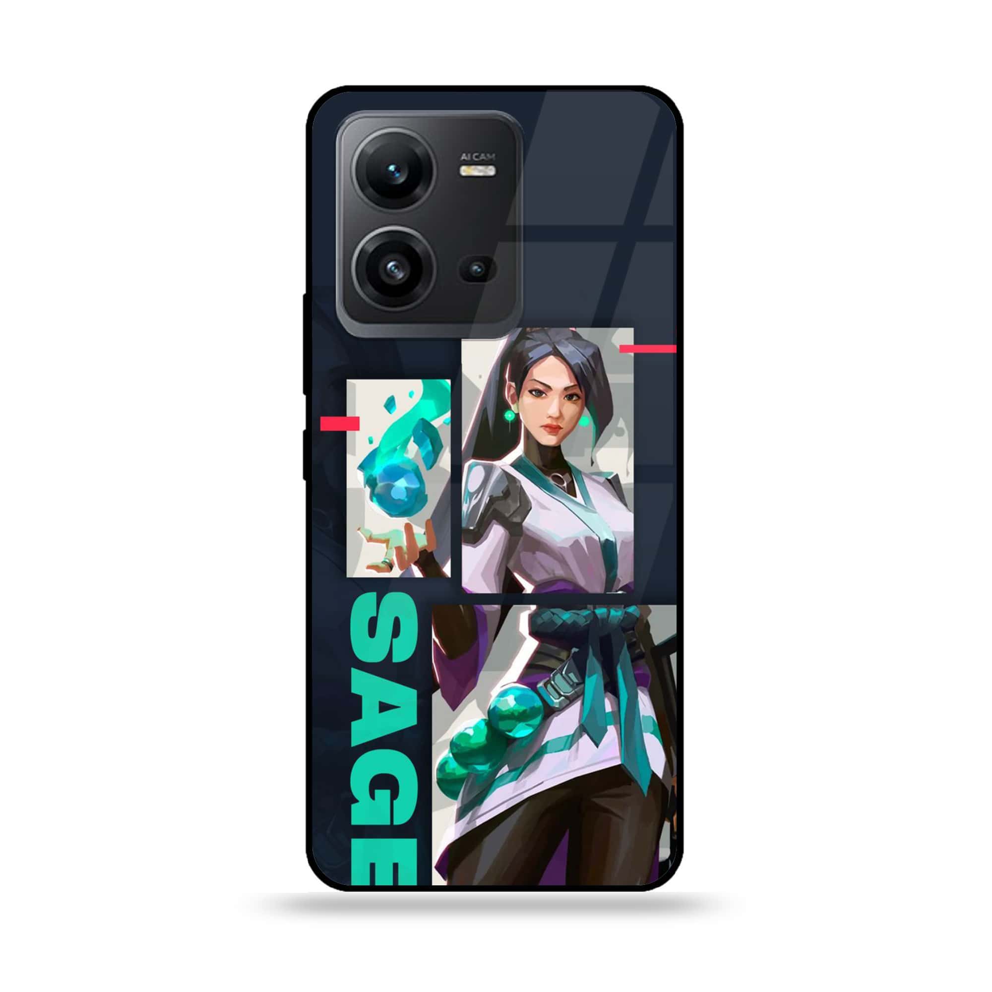 Vivo V25 5G - Battle-Ready Series - Premium Printed Glass soft Bumper shock Proof Case